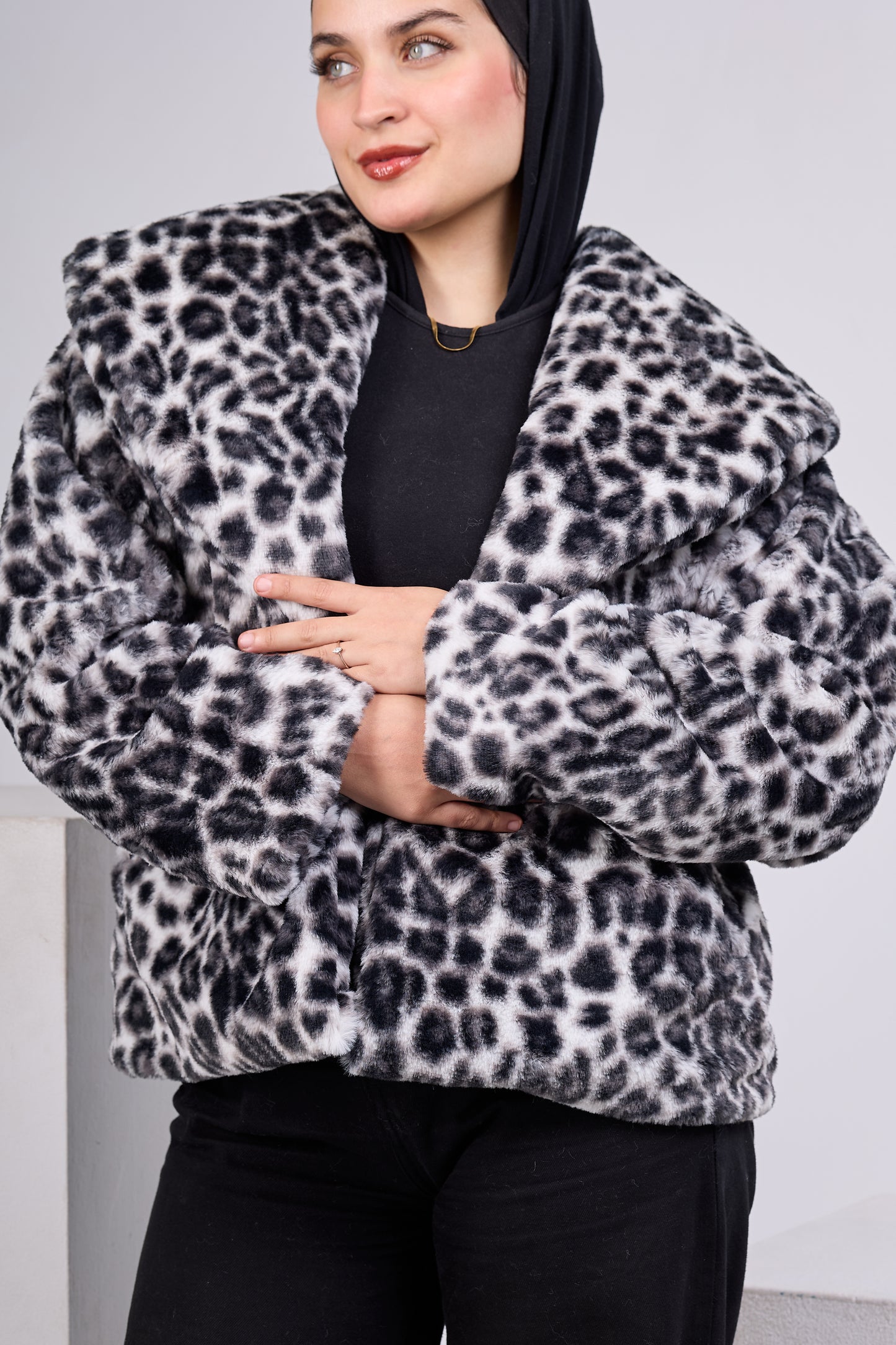 Leopard Faux Fur Crop