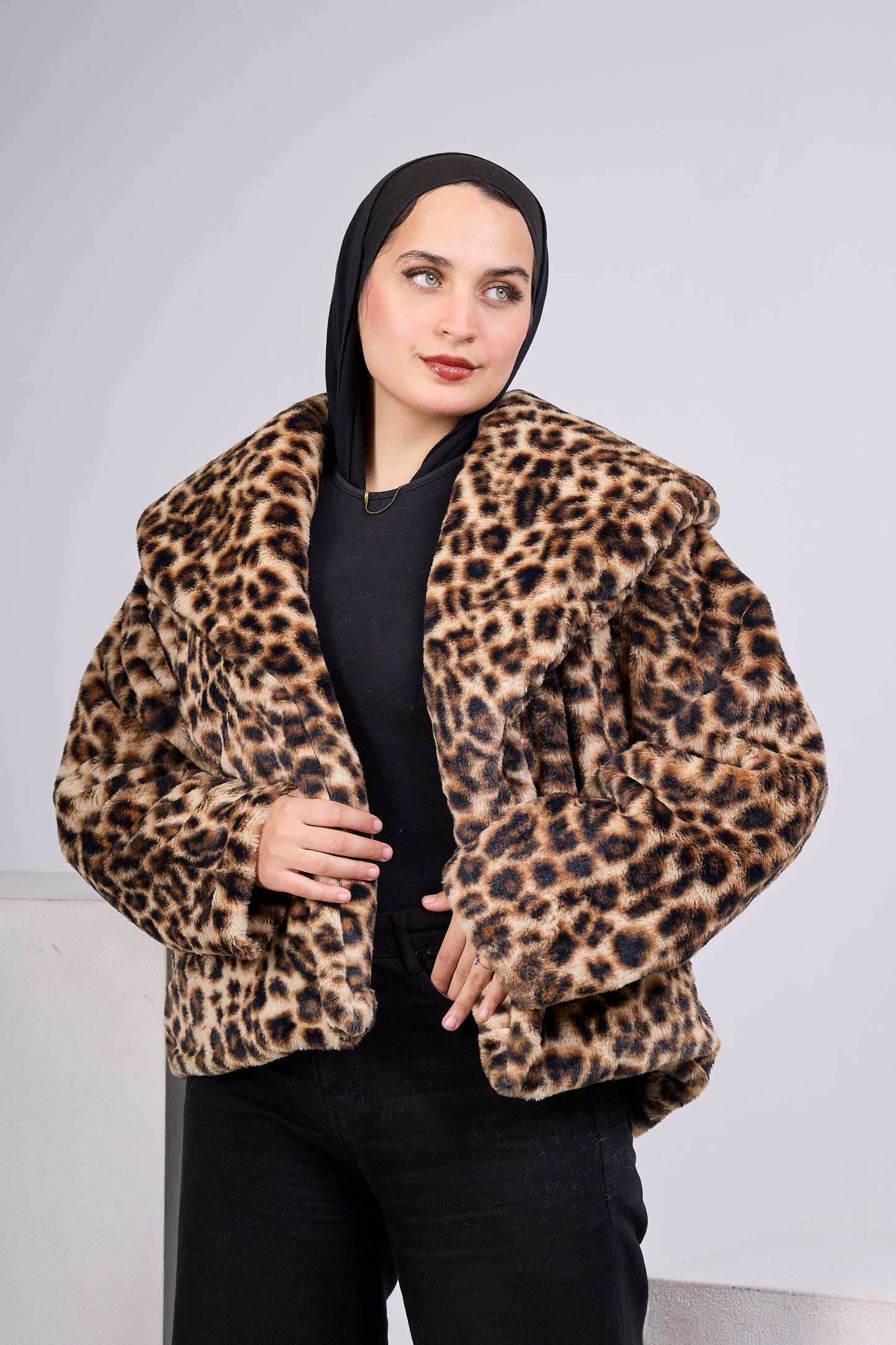 Leopard Faux Fur Crop