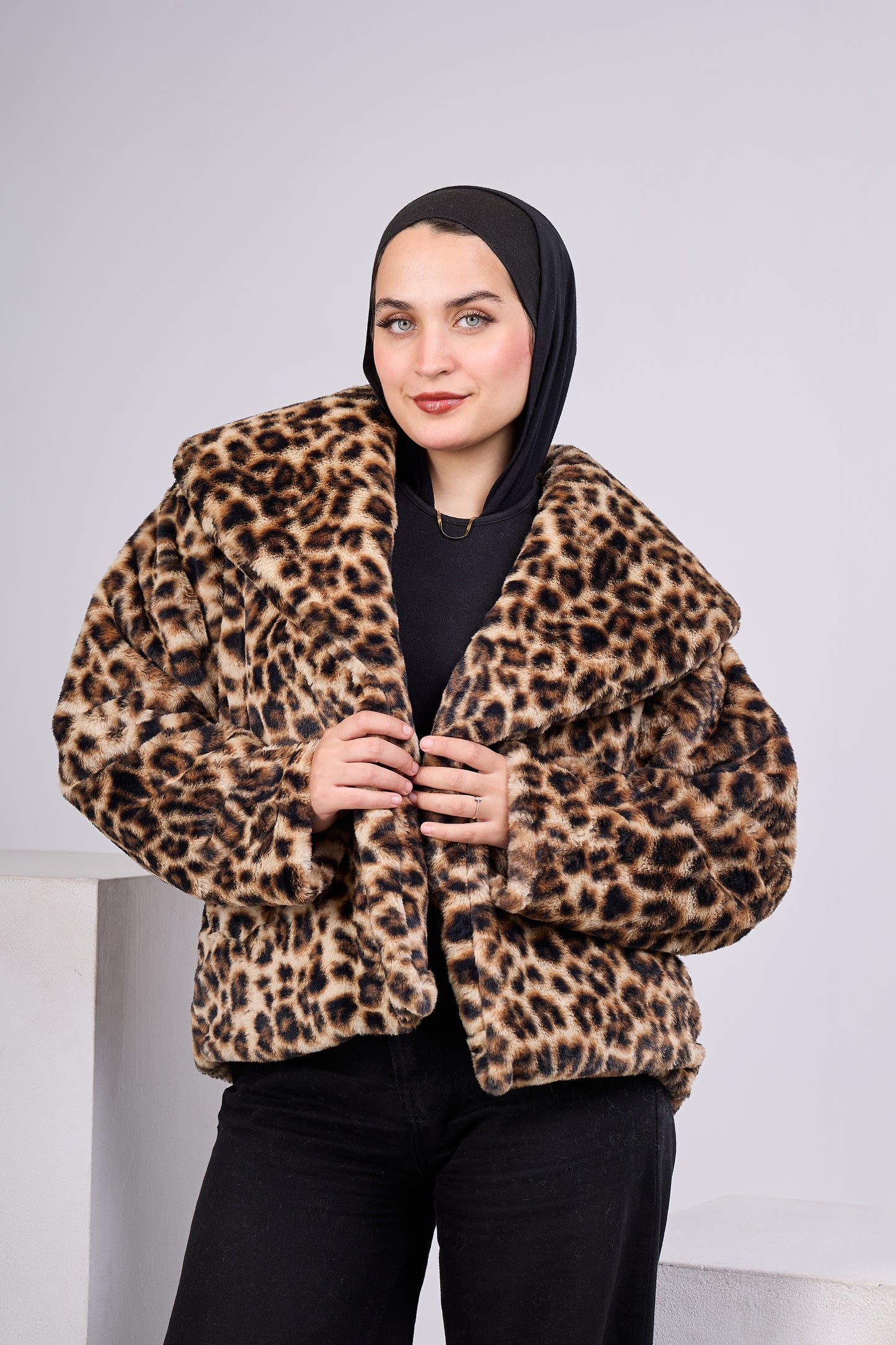 Leopard Faux Fur Crop