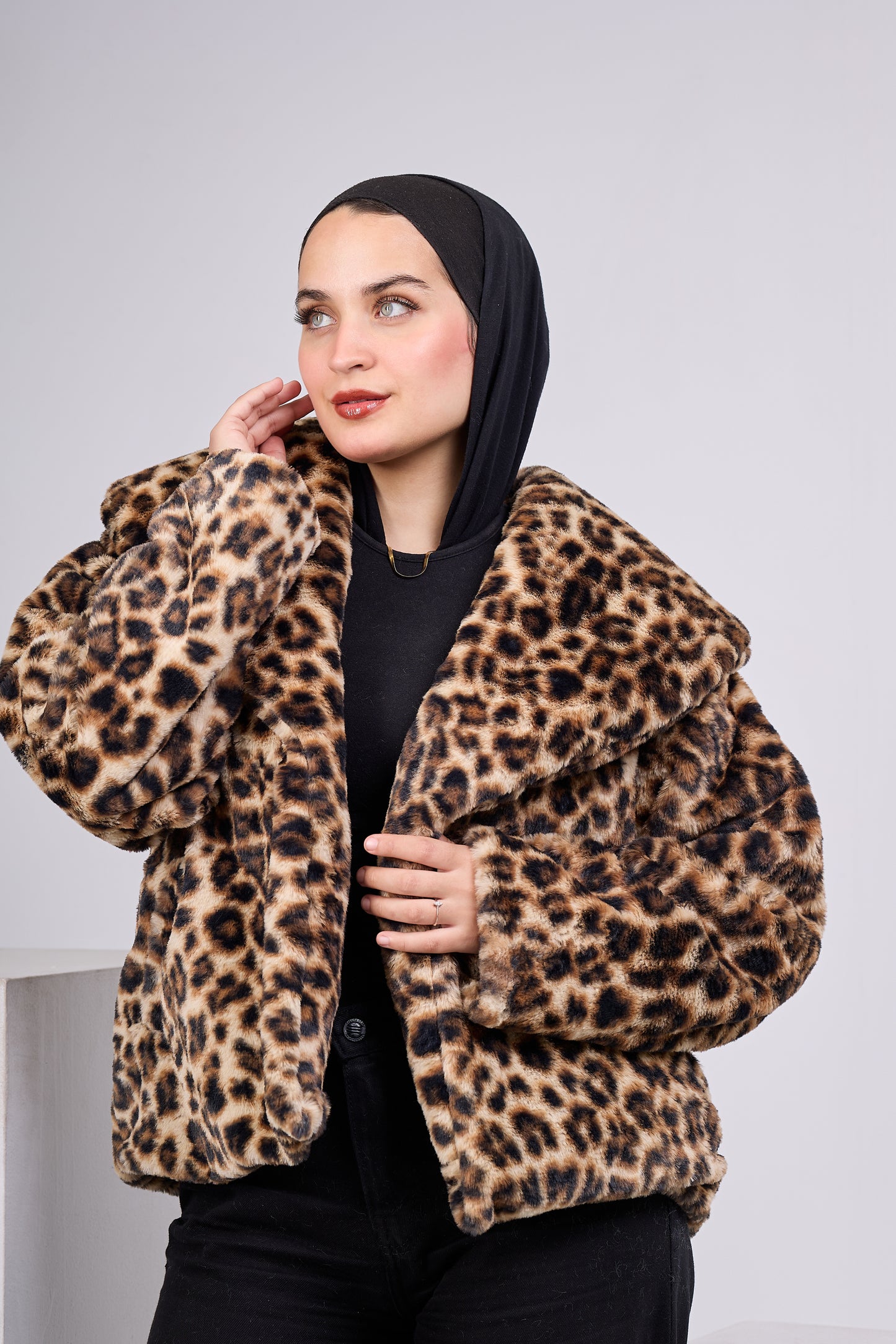 Leopard Faux Fur Crop