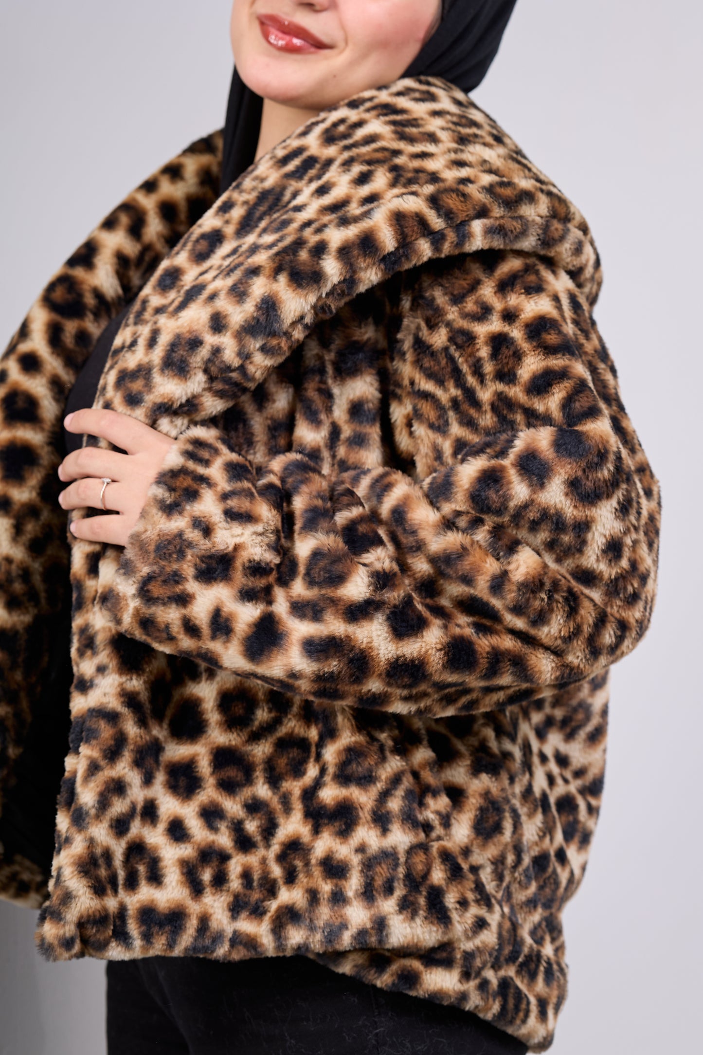 Leopard Faux Fur Crop