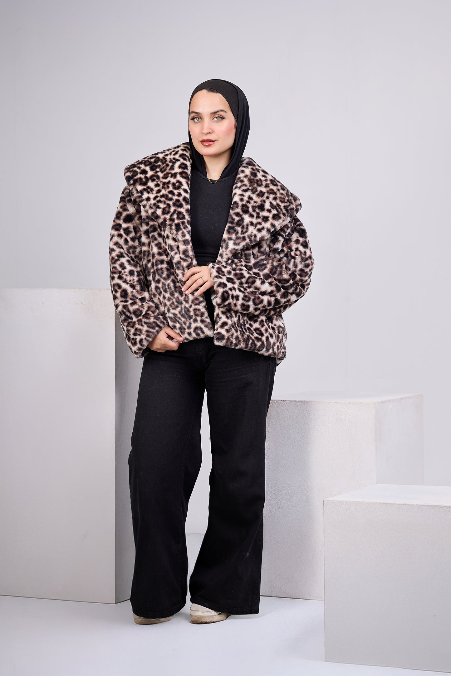 Leopard Faux Fur Crop