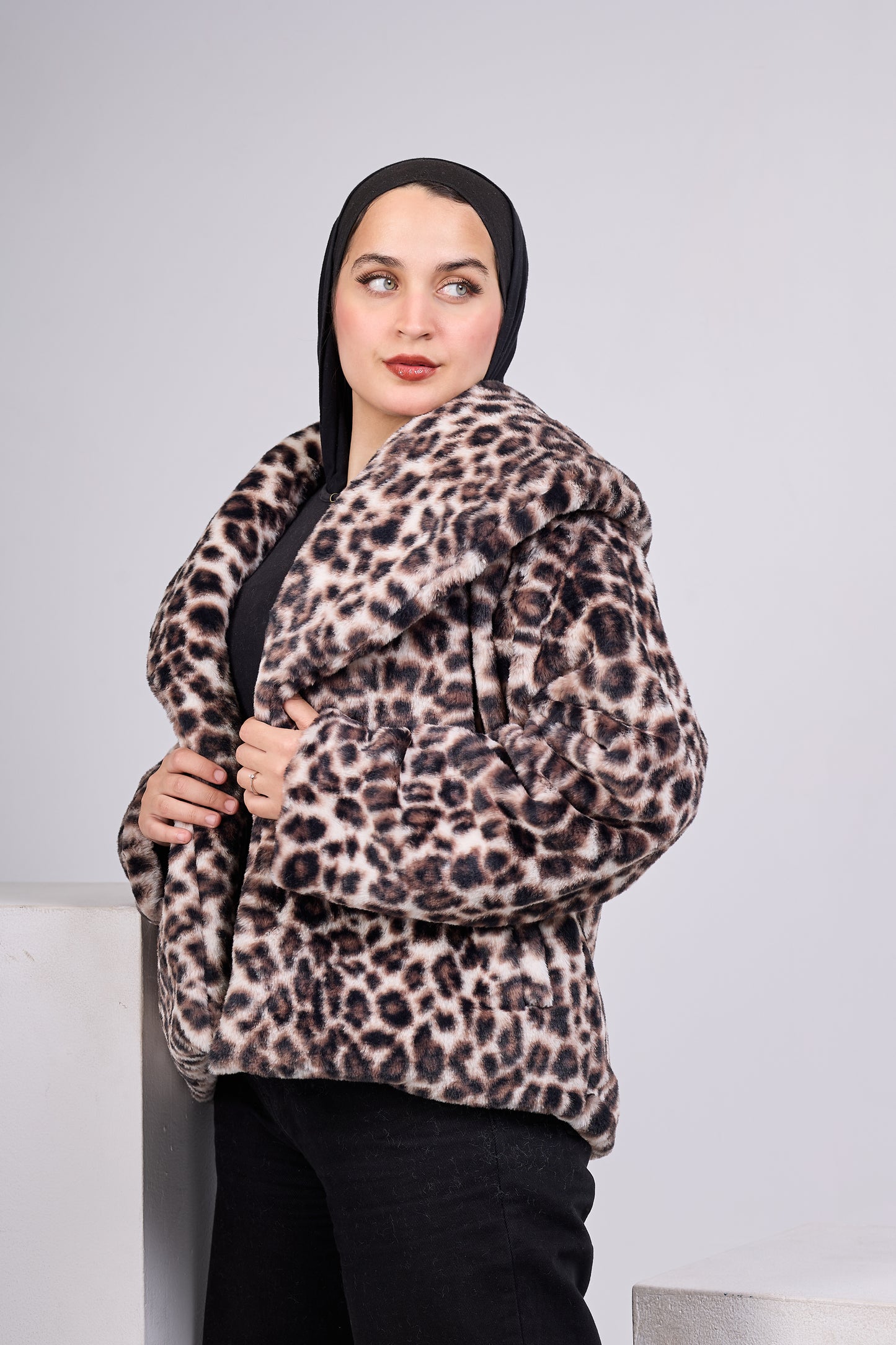 Leopard Faux Fur Crop