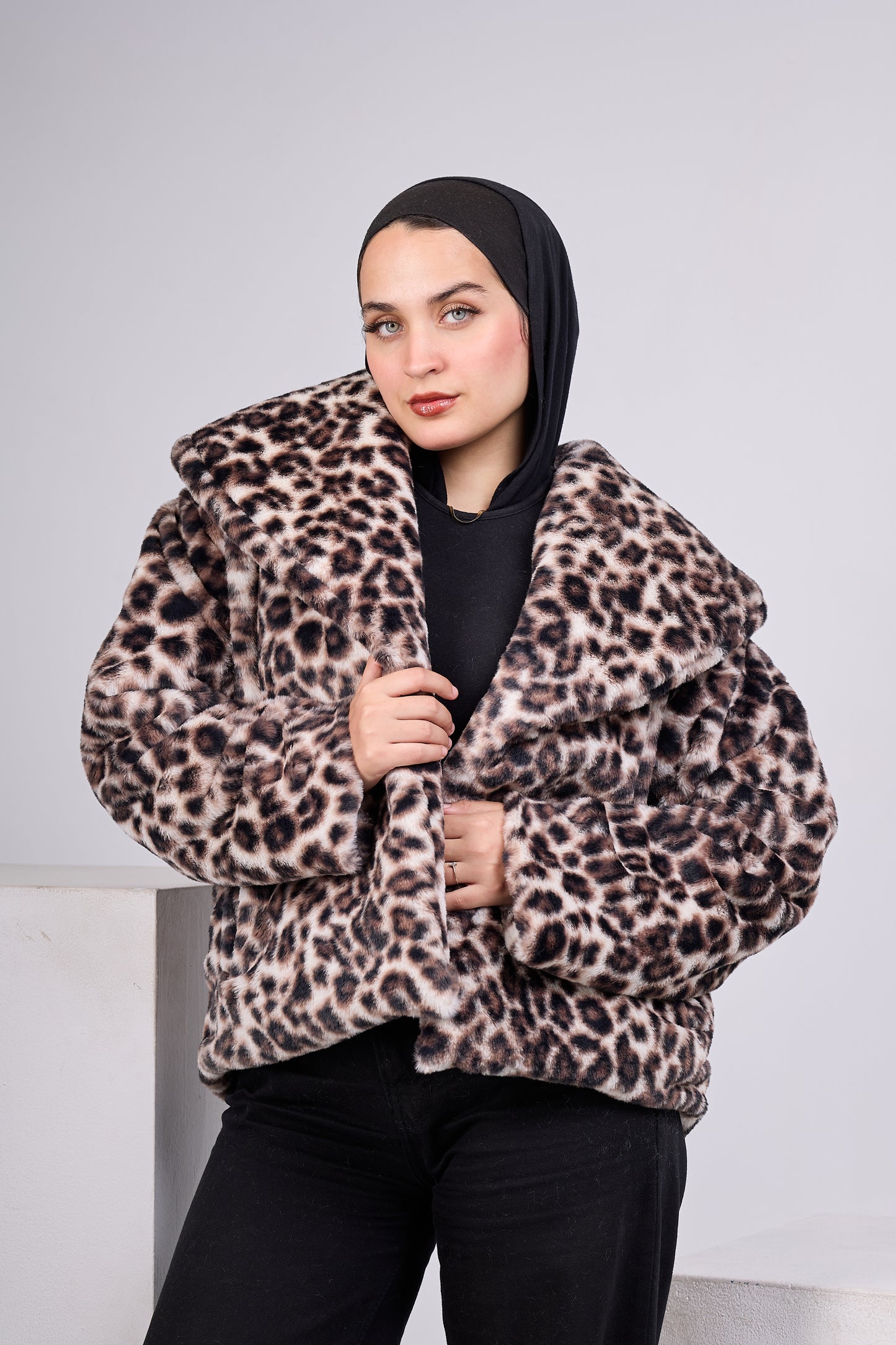 Leopard Faux Fur Crop