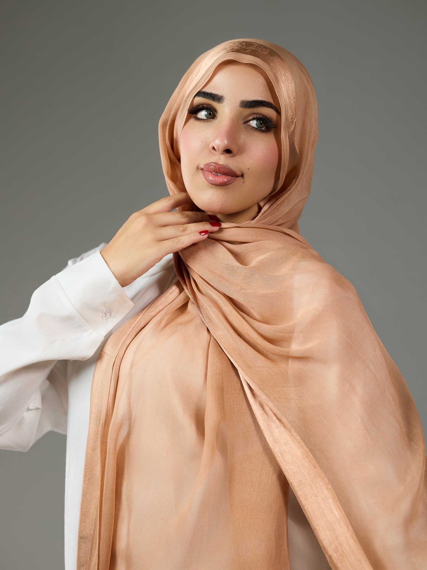 Persian orange Linen In Satin 1 line