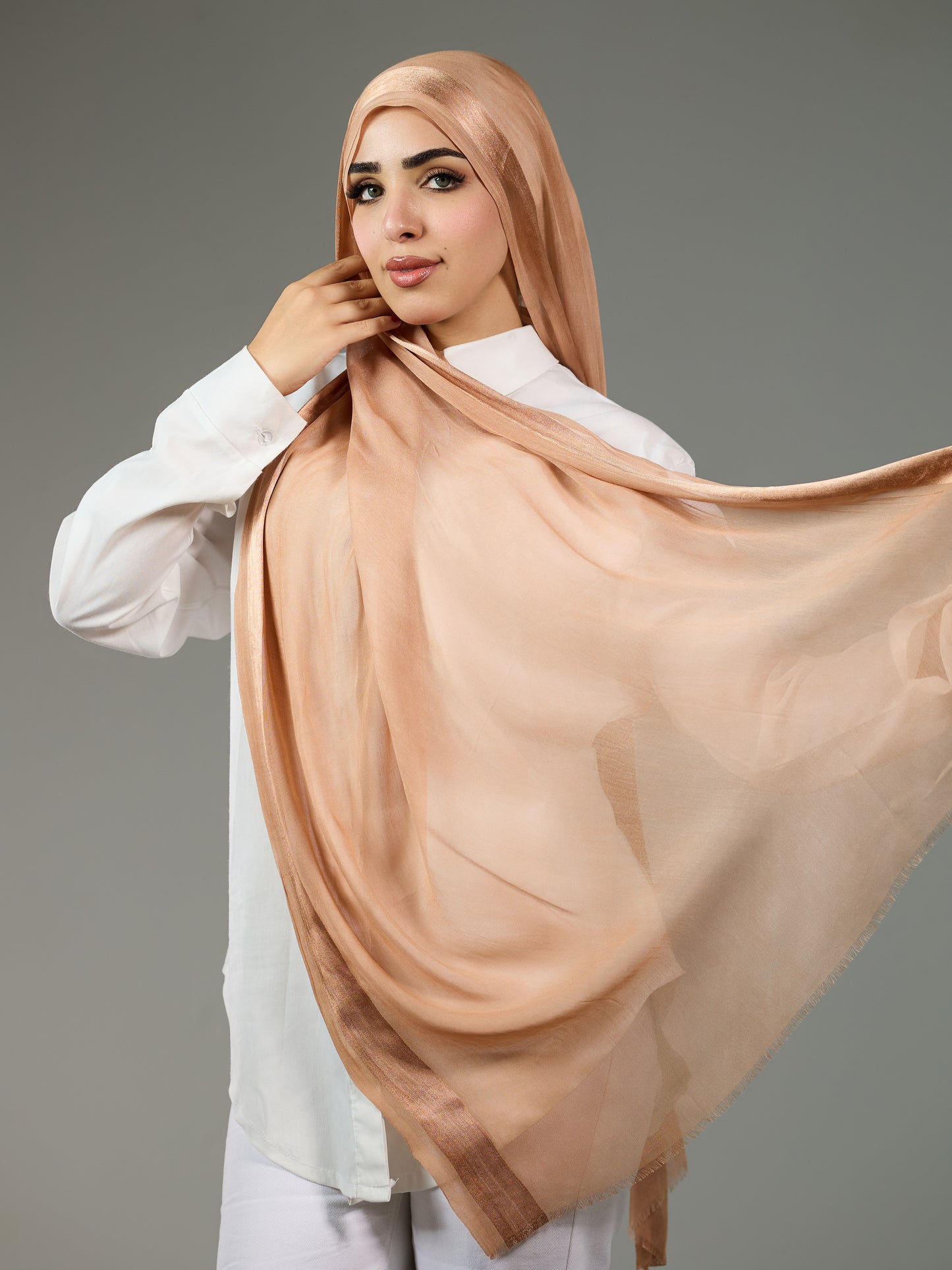 Persian orange Linen In Satin 1 line