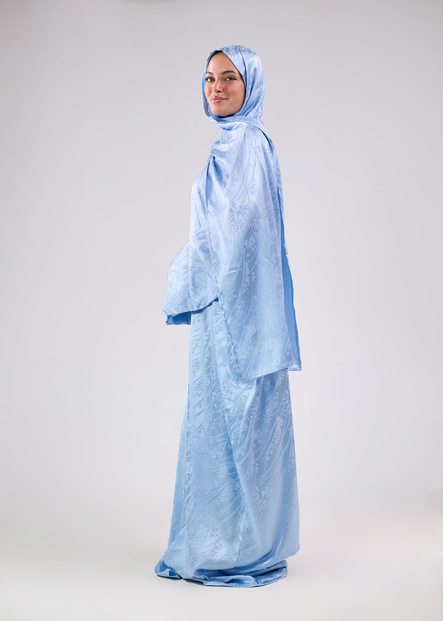 Satin Jacquard Baby Blue