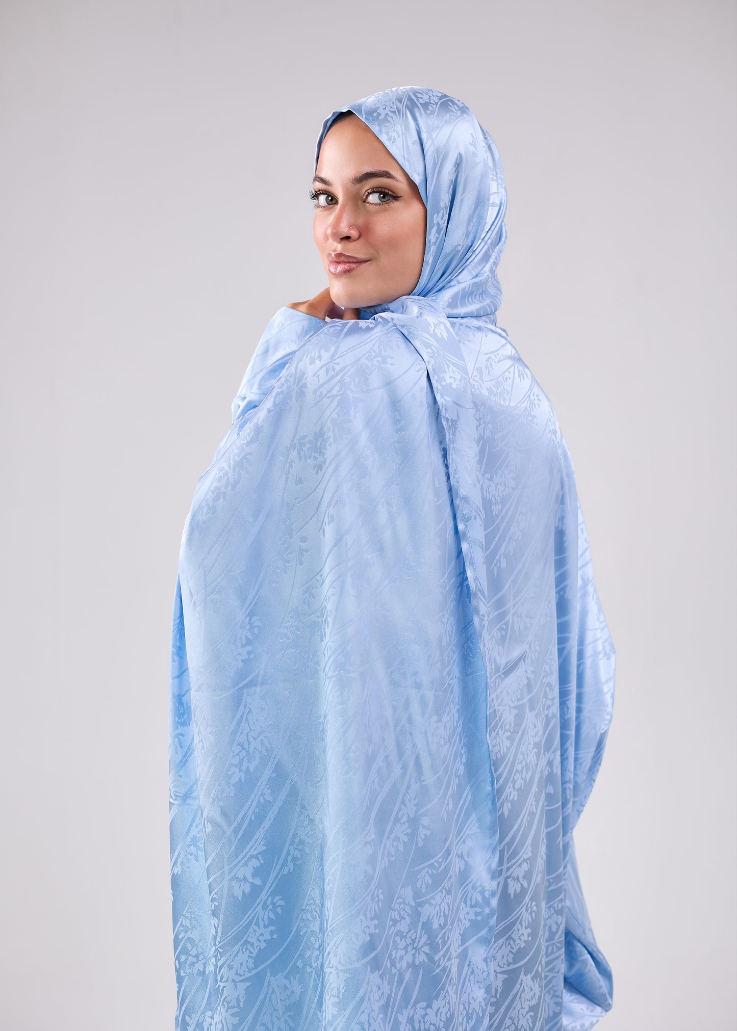 Satin Jacquard Baby Blue