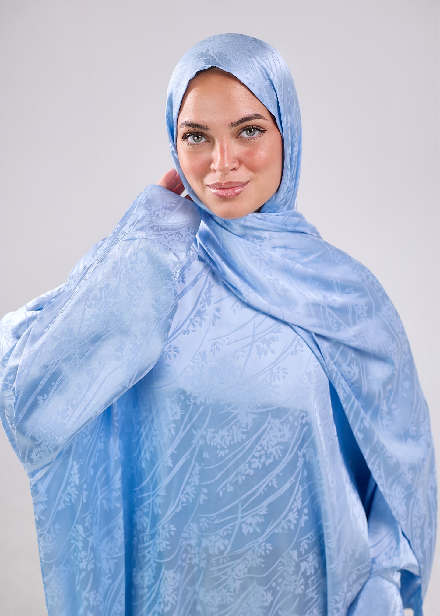 Satin Jacquard Baby Blue