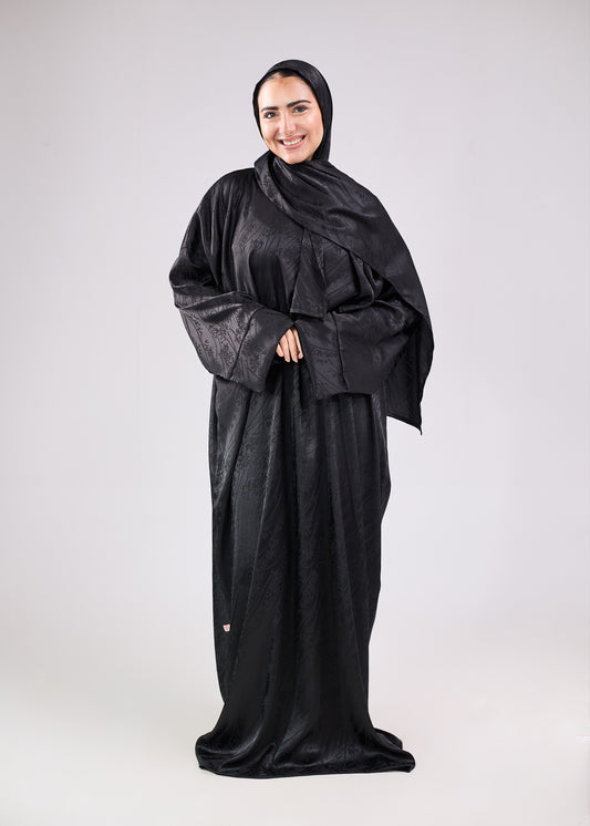 Satin Jacquard Black