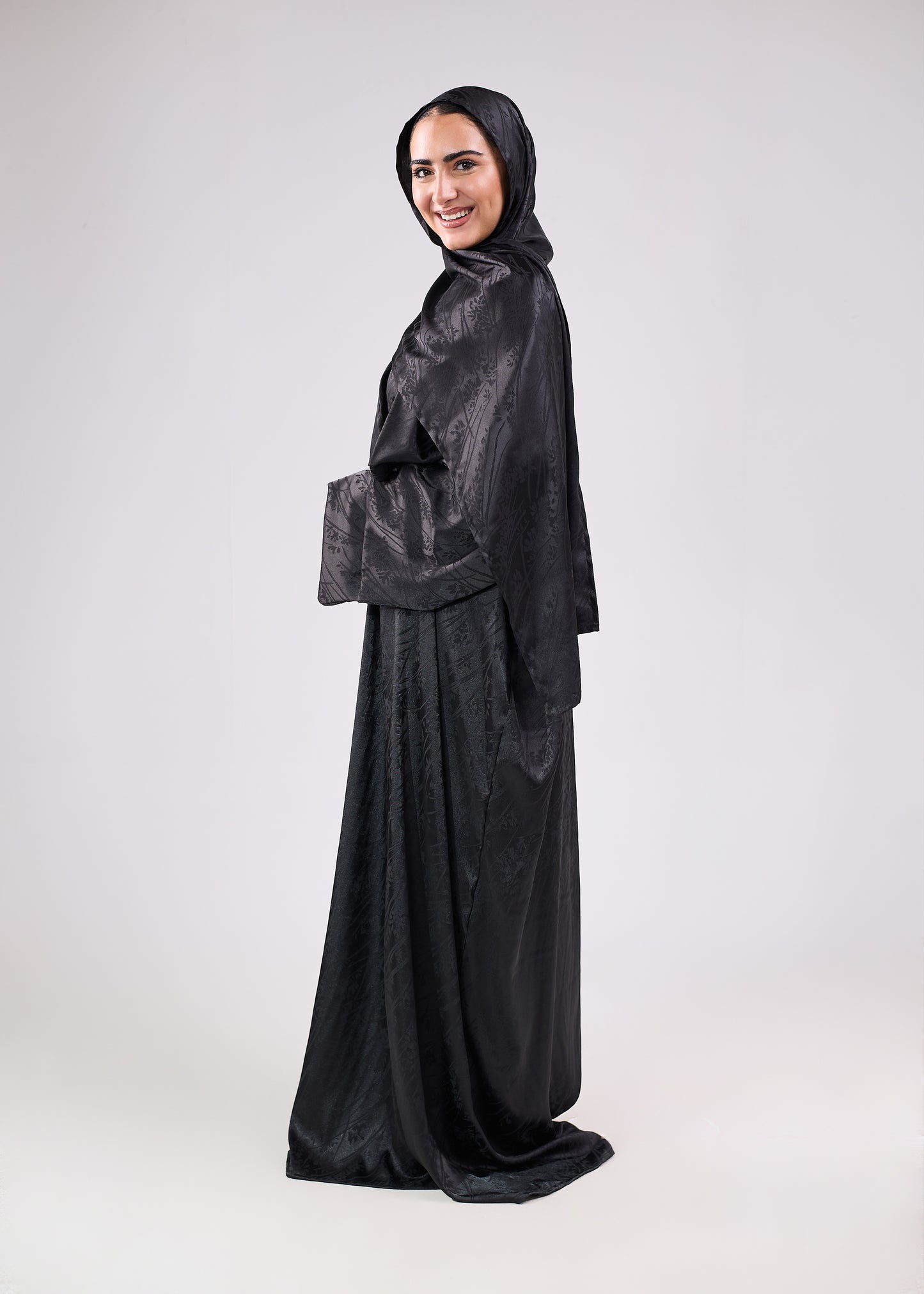 Satin Jacquard Black