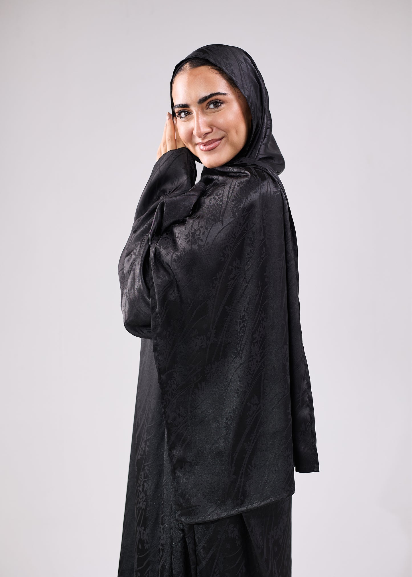 Satin Jacquard Black
