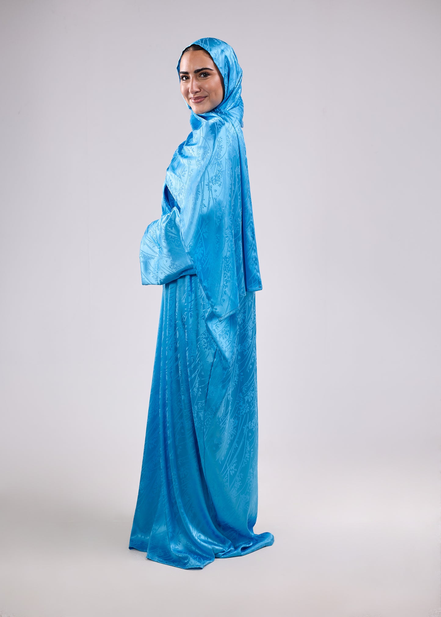 Satin JacquardTurquoise Blue