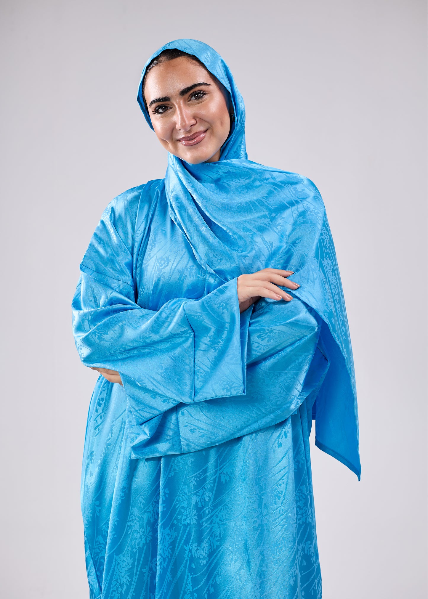 Satin JacquardTurquoise Blue