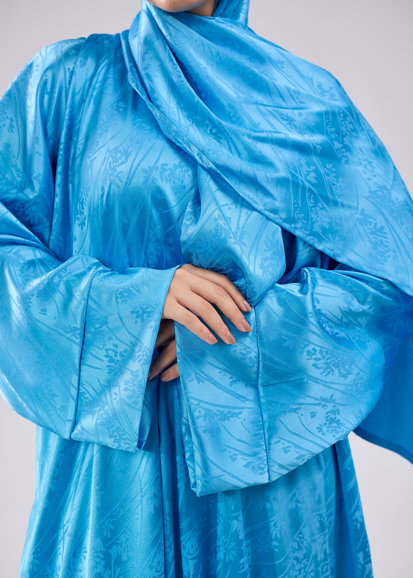 Satin JacquardTurquoise Blue