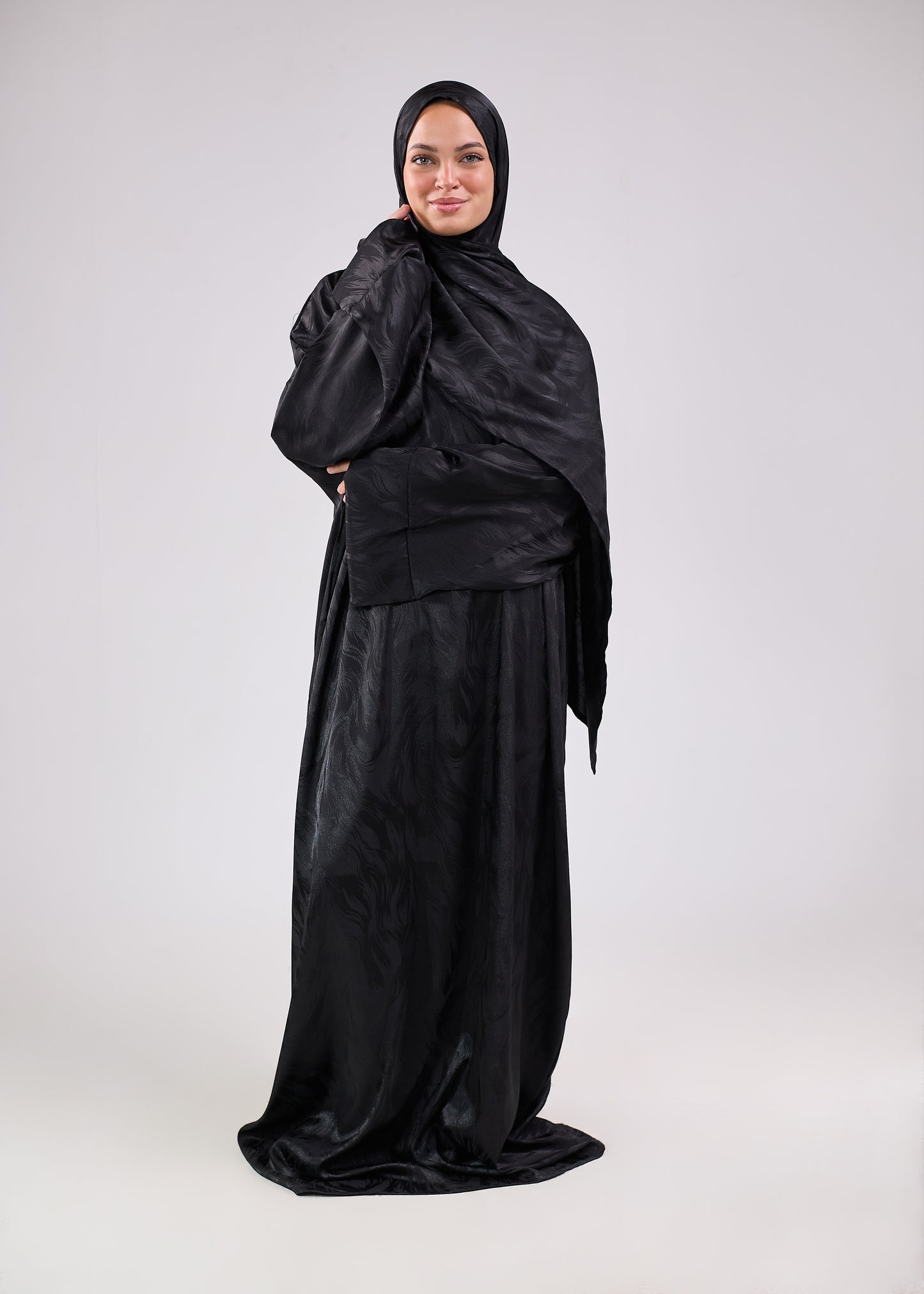 Satin Jacquard black II