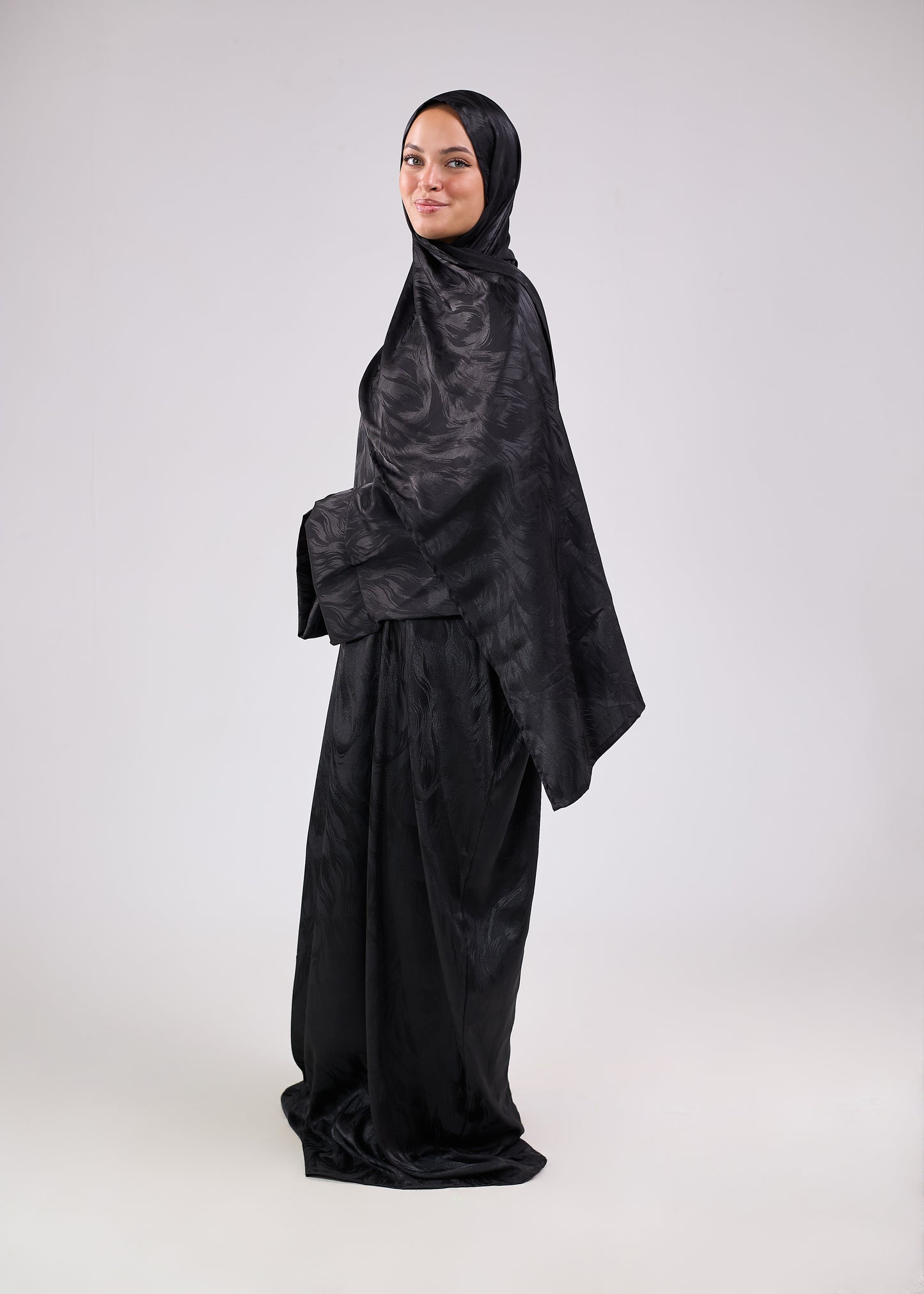 Satin Jacquard black II