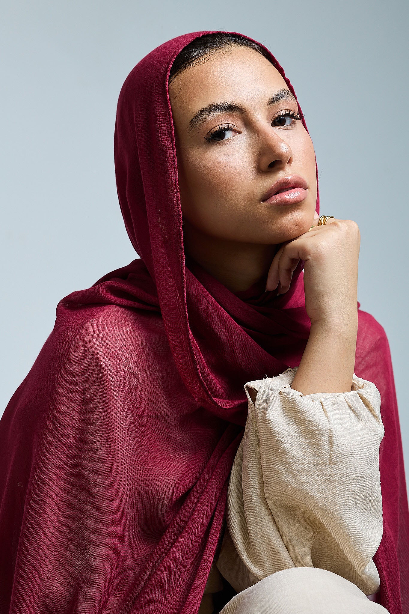 Maroon Linen scarves