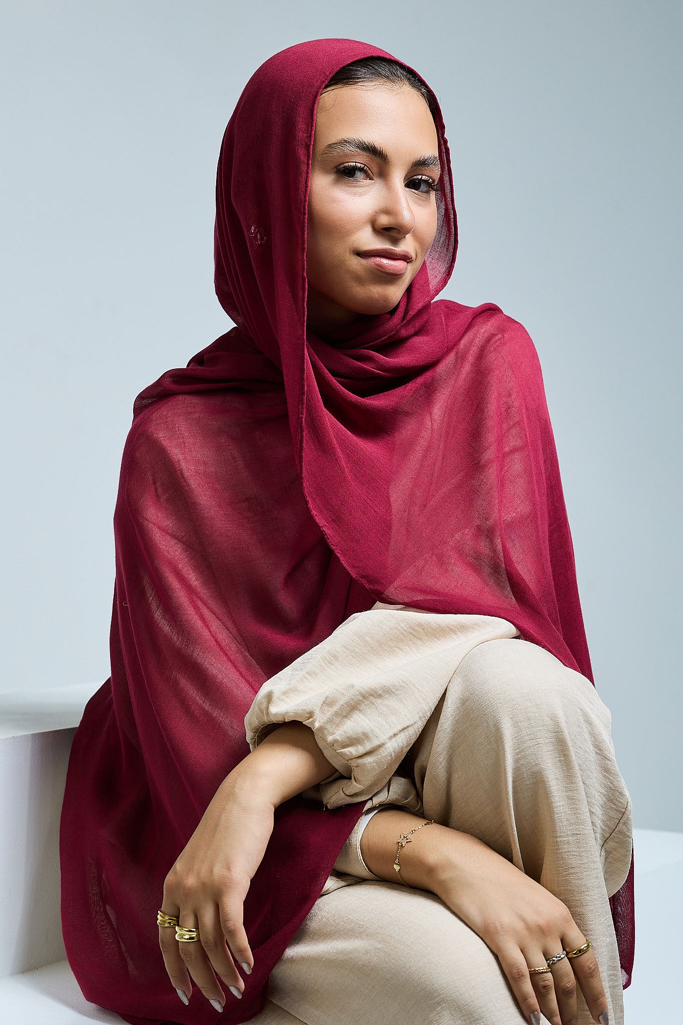 Maroon Linen scarves