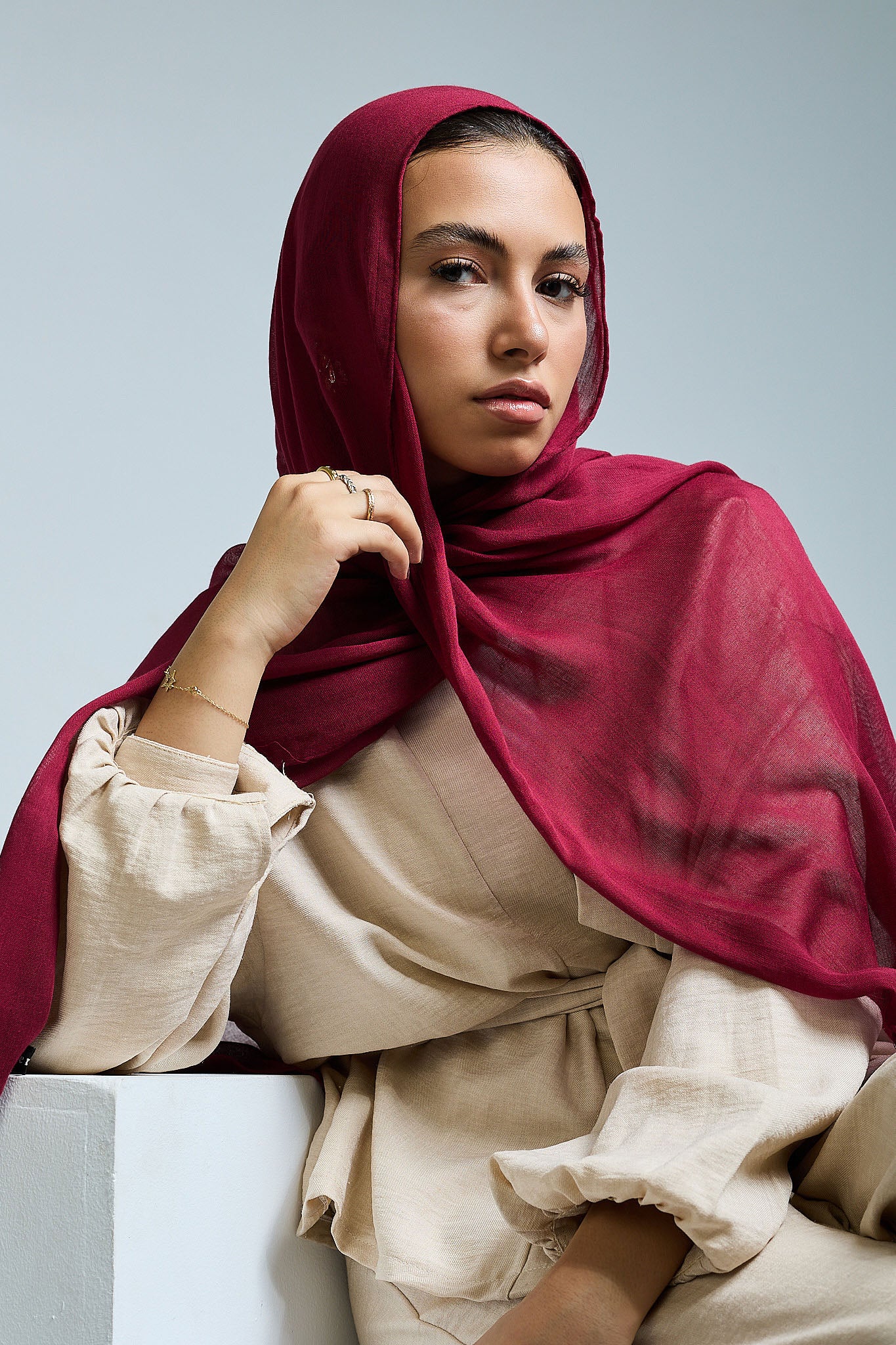 Maroon Linen scarves