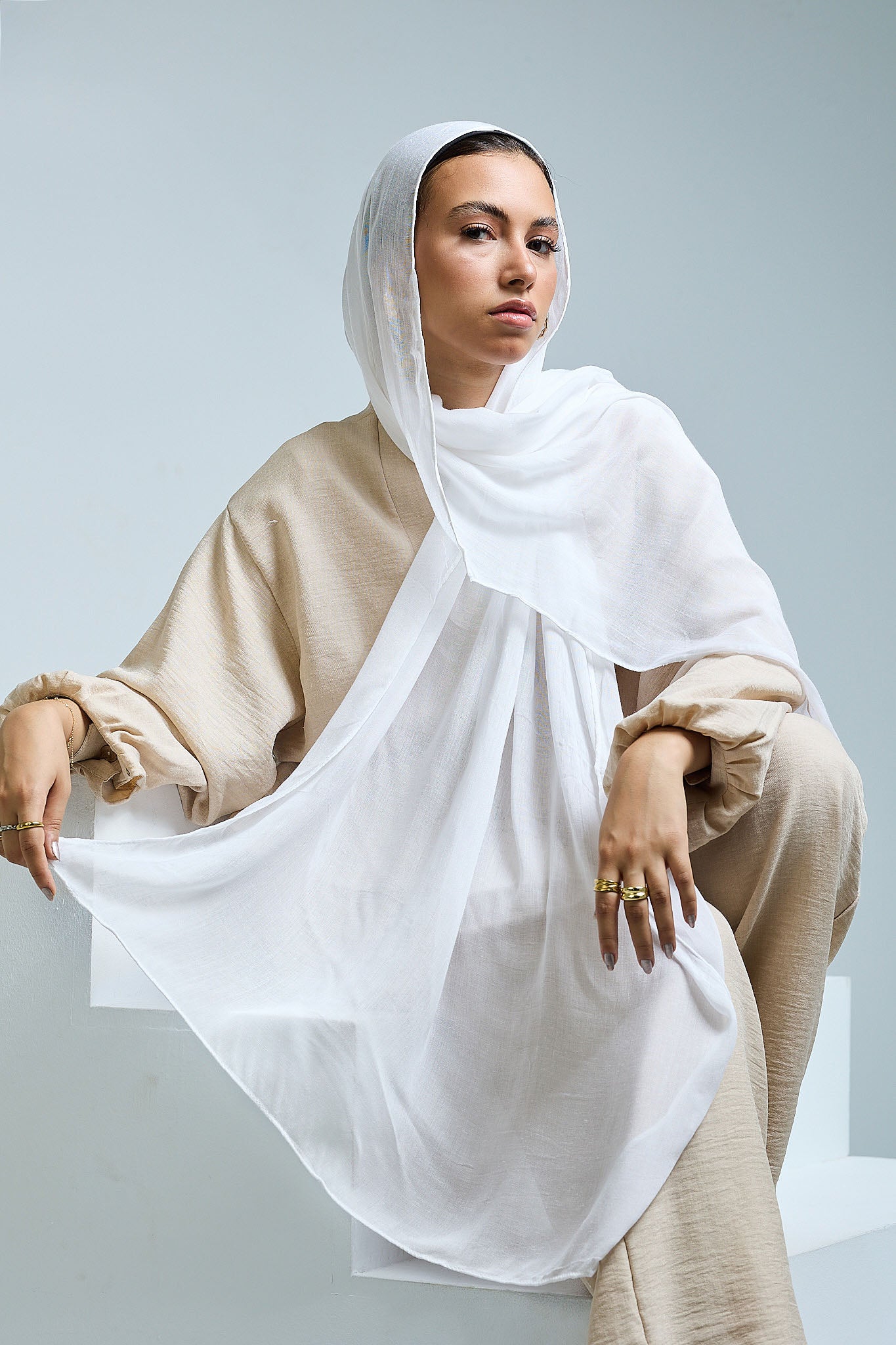 White Linen scarves