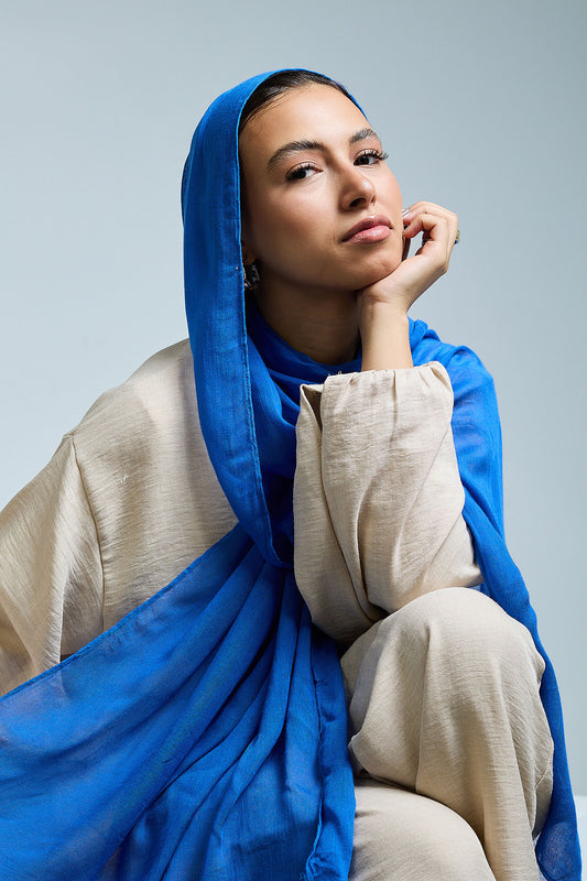 Azure Blue Linen scarves