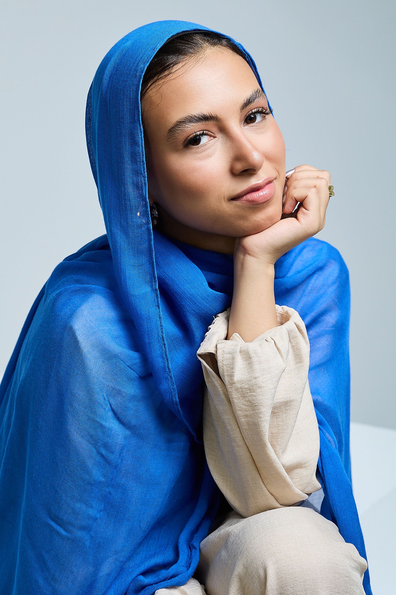 Azure Blue Linen scarves