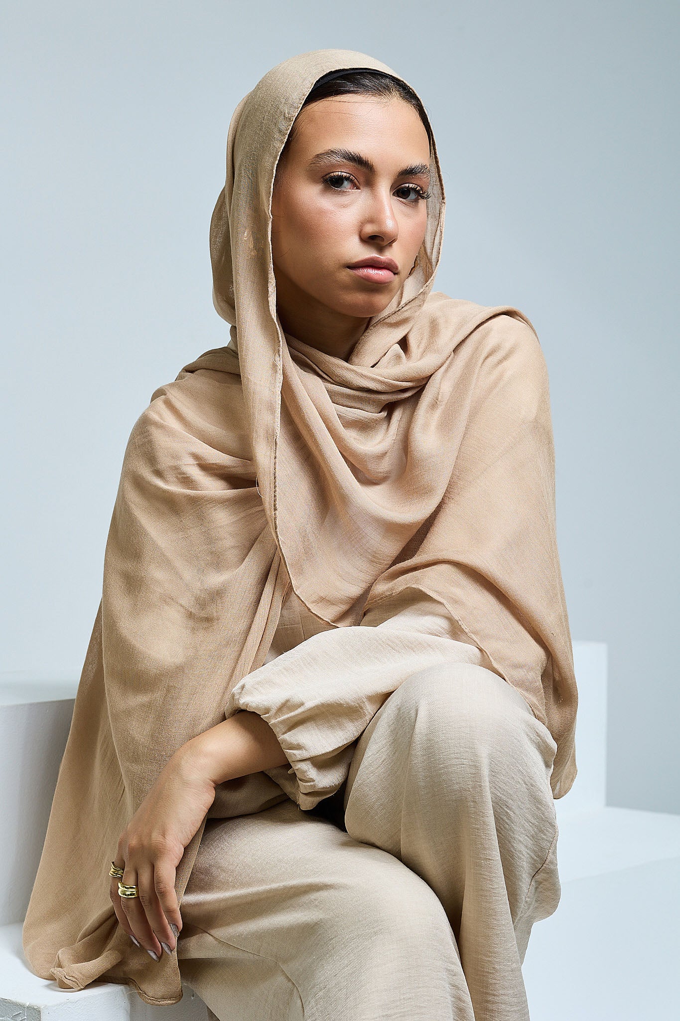 Tan Linen scarves