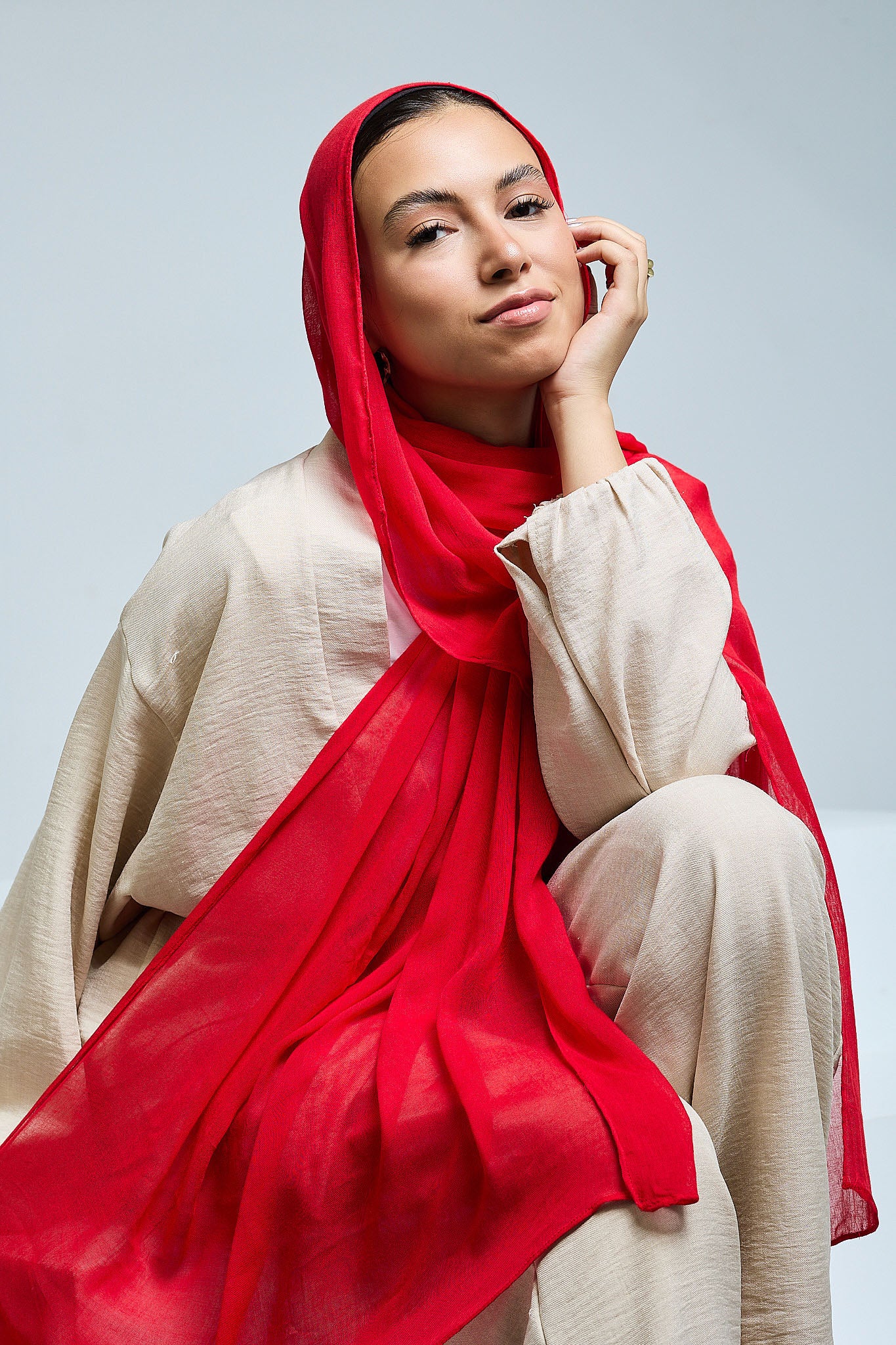 Cherry Linen scarves