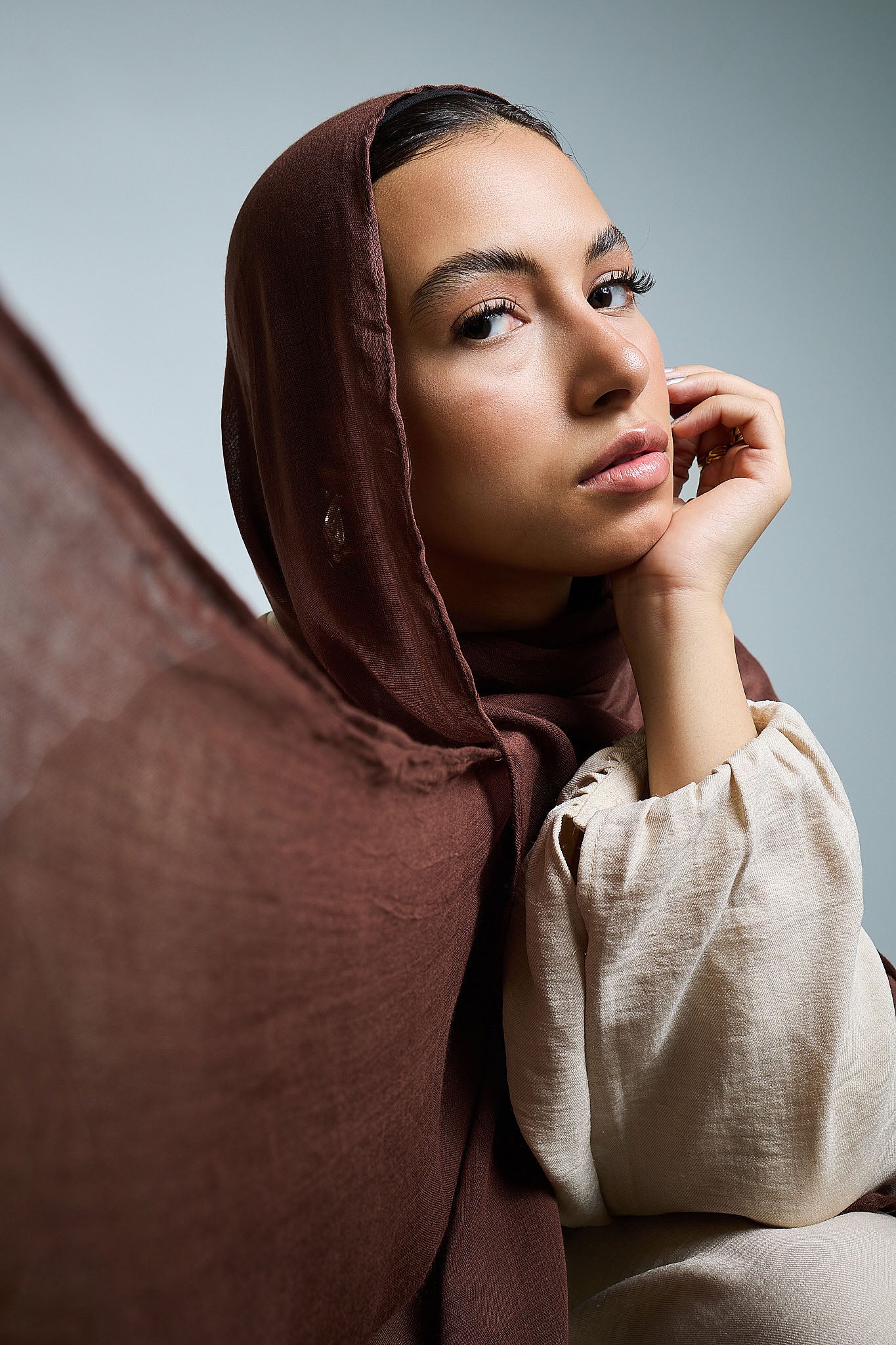 Brown Linen scarves