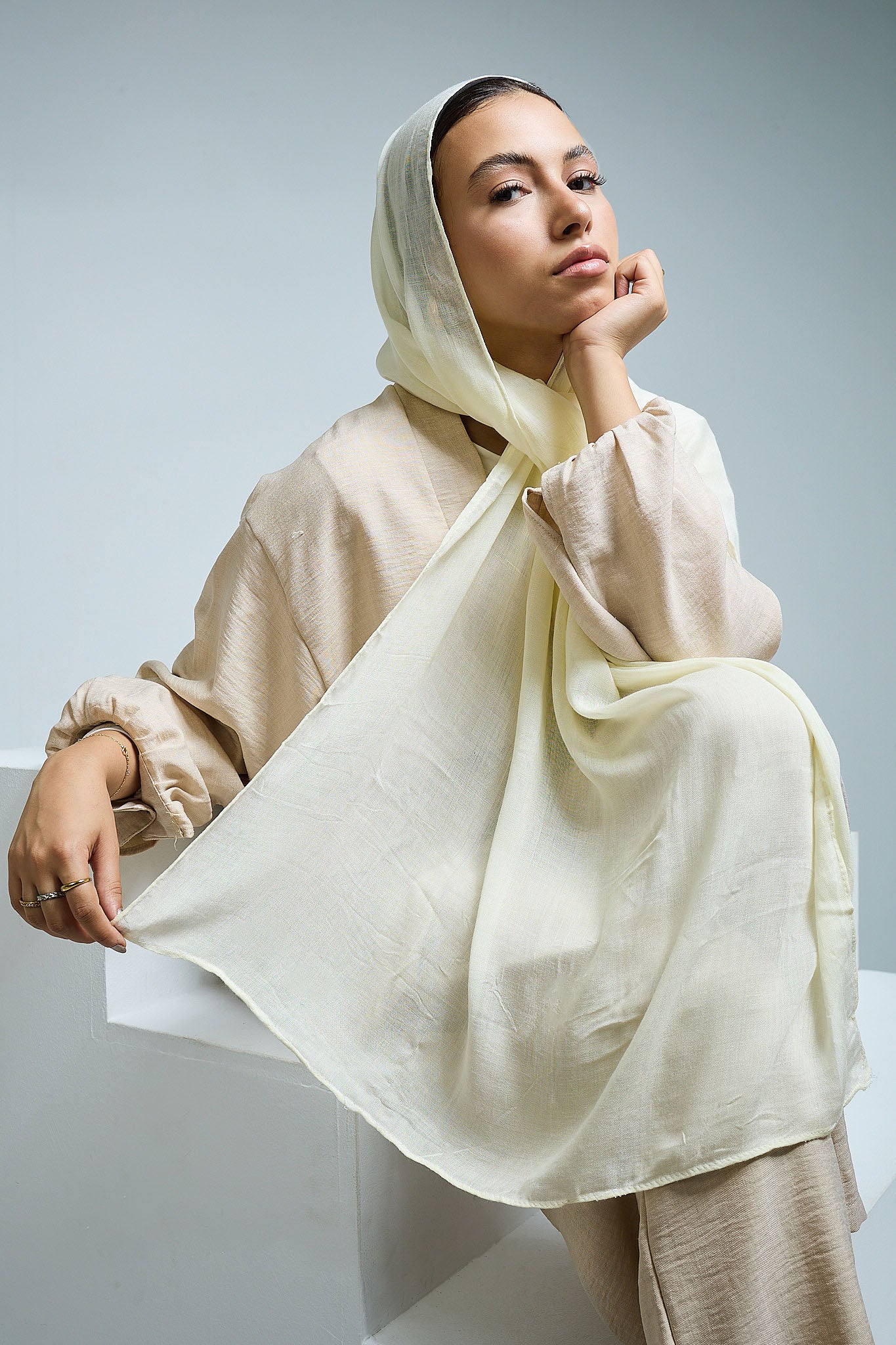 Cream Linen scarves