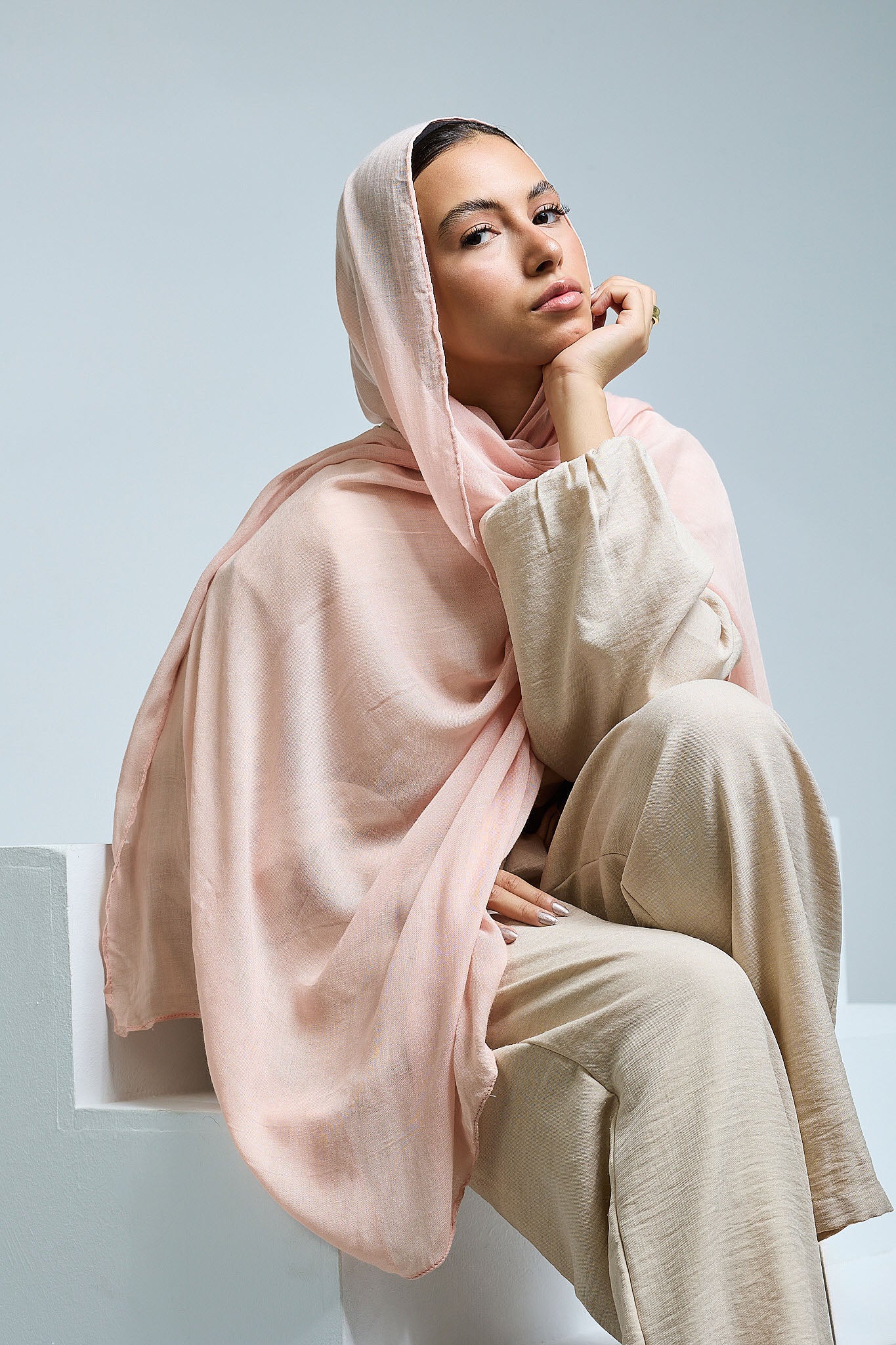 Millennial Pink Linen scarves