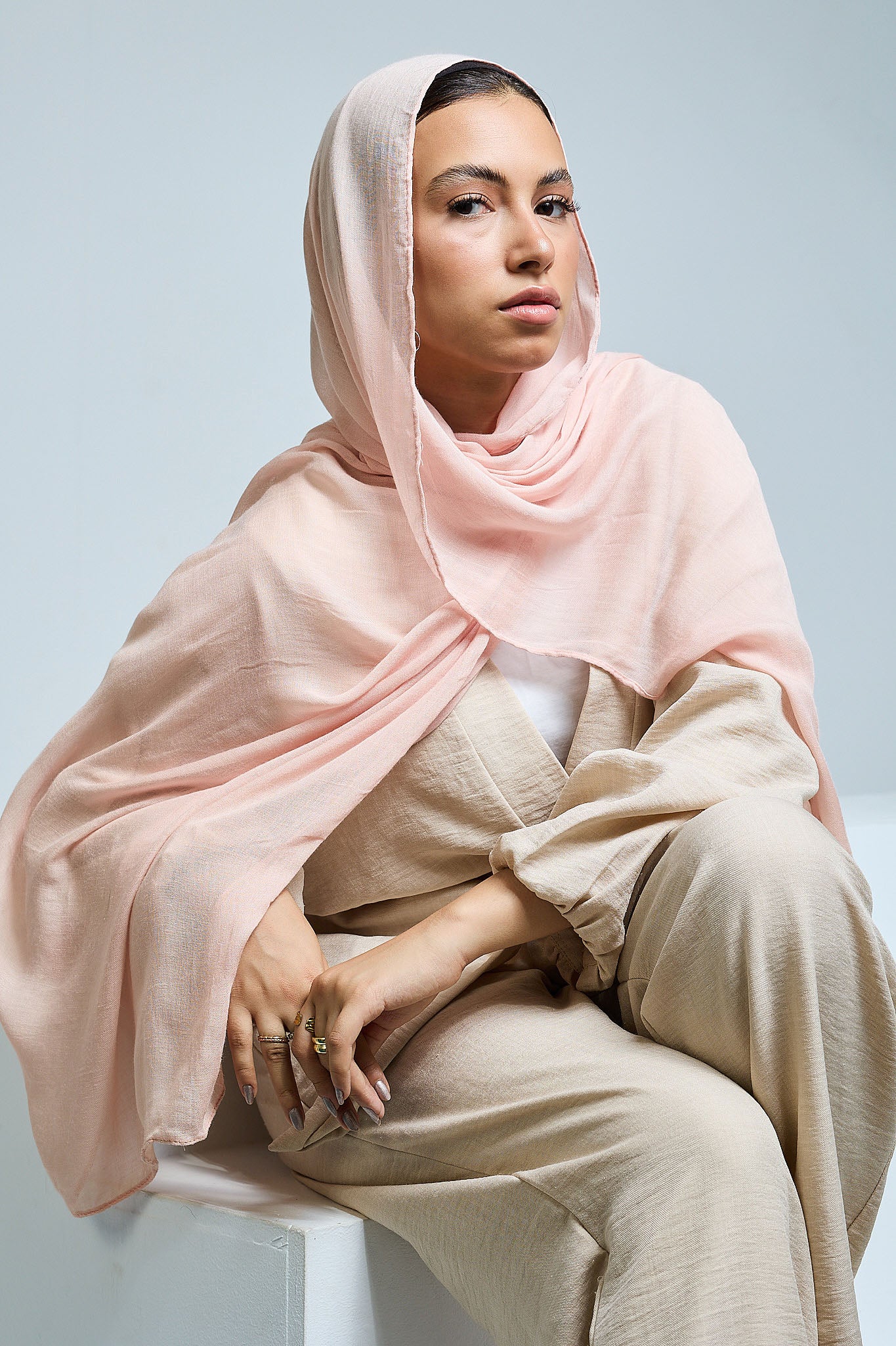 Millennial Pink Linen scarves