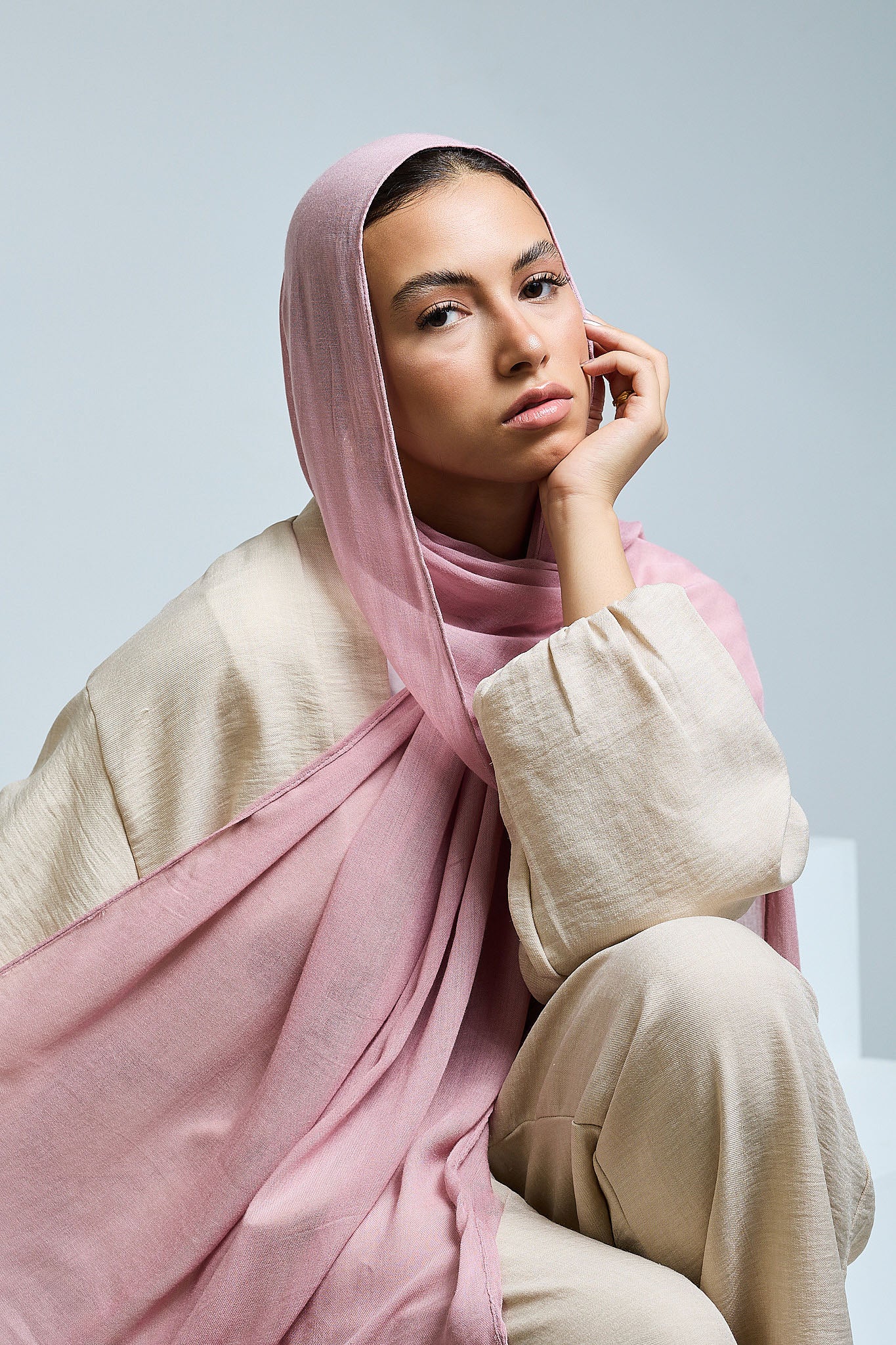 Pastel Pink Linen scarves