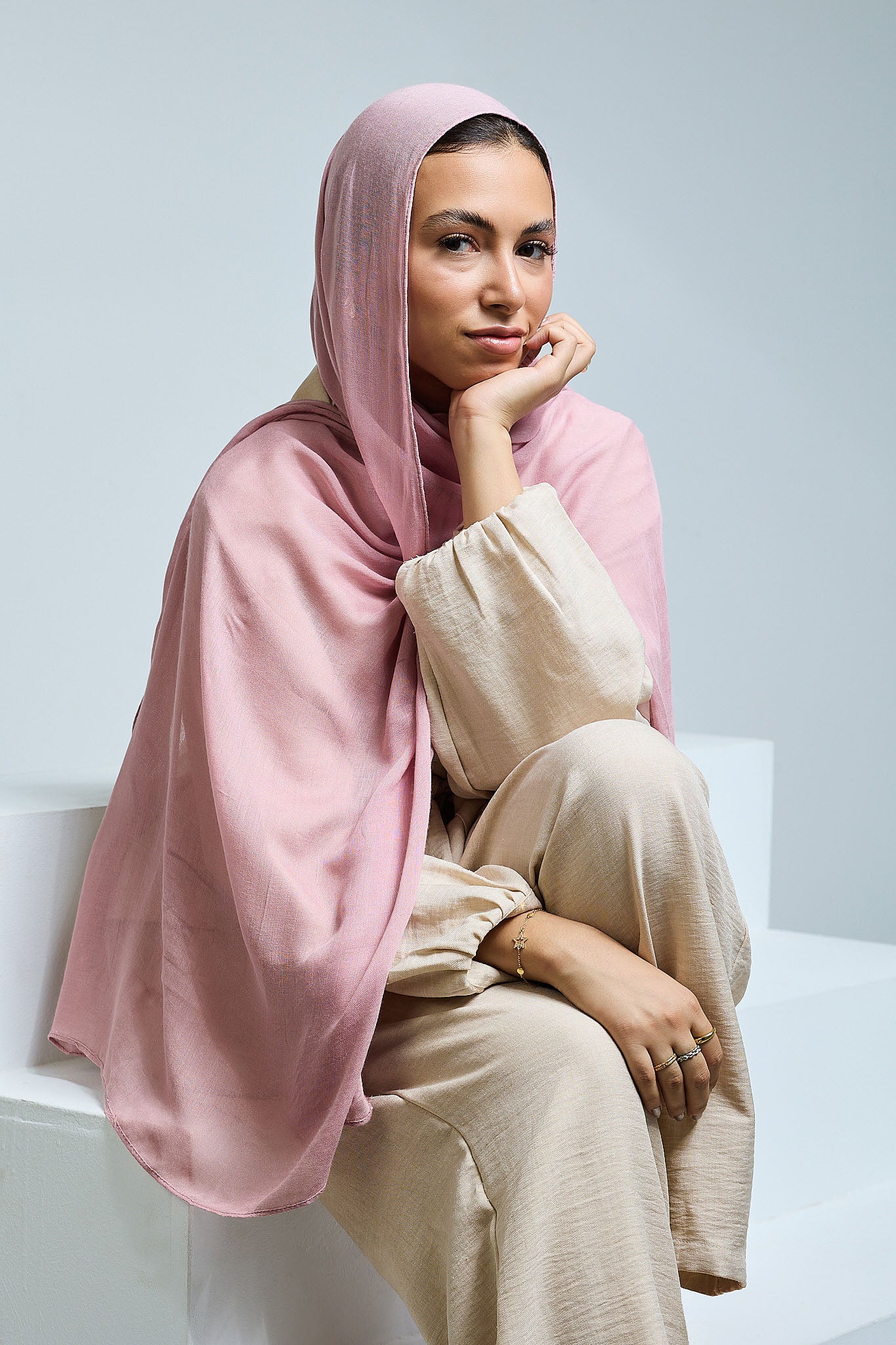 Pastel Pink Linen scarves