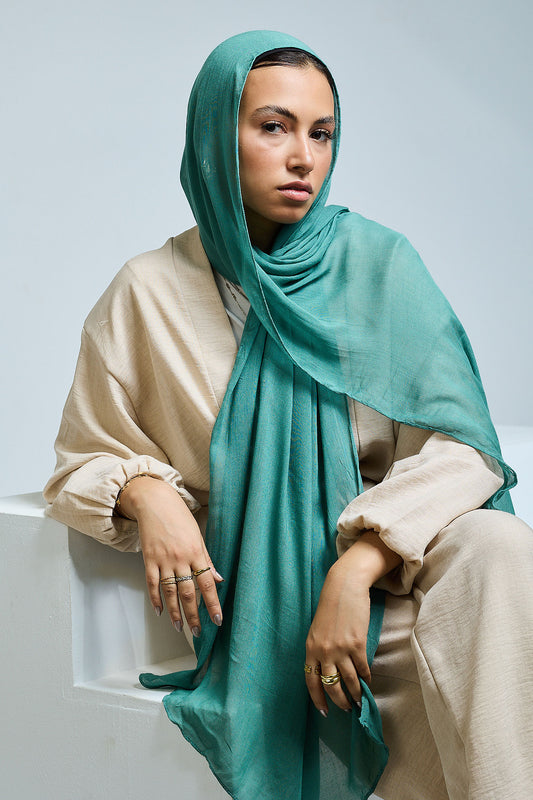 Teal Linen scarves