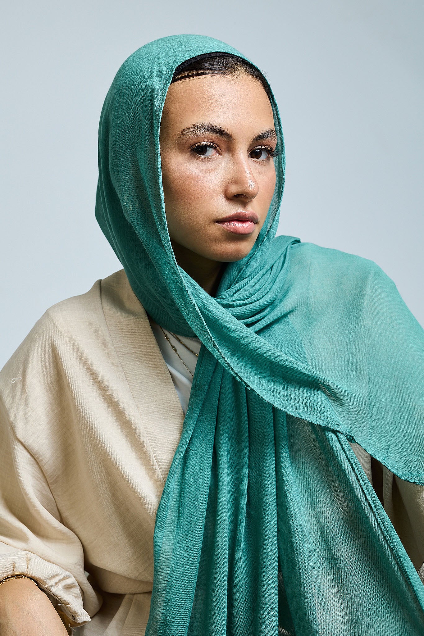 Teal Linen scarves