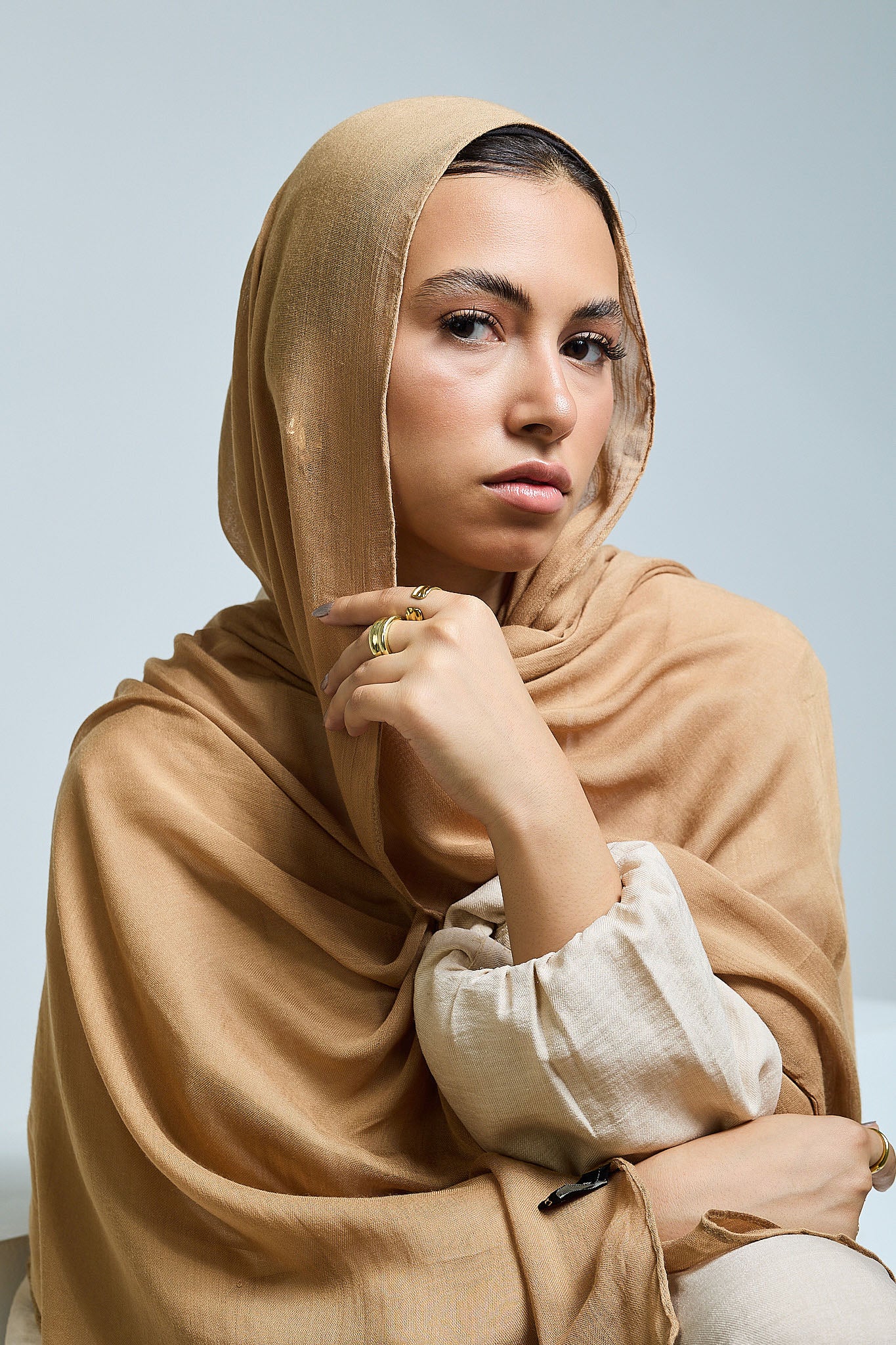 Golden Brown Linen scarves