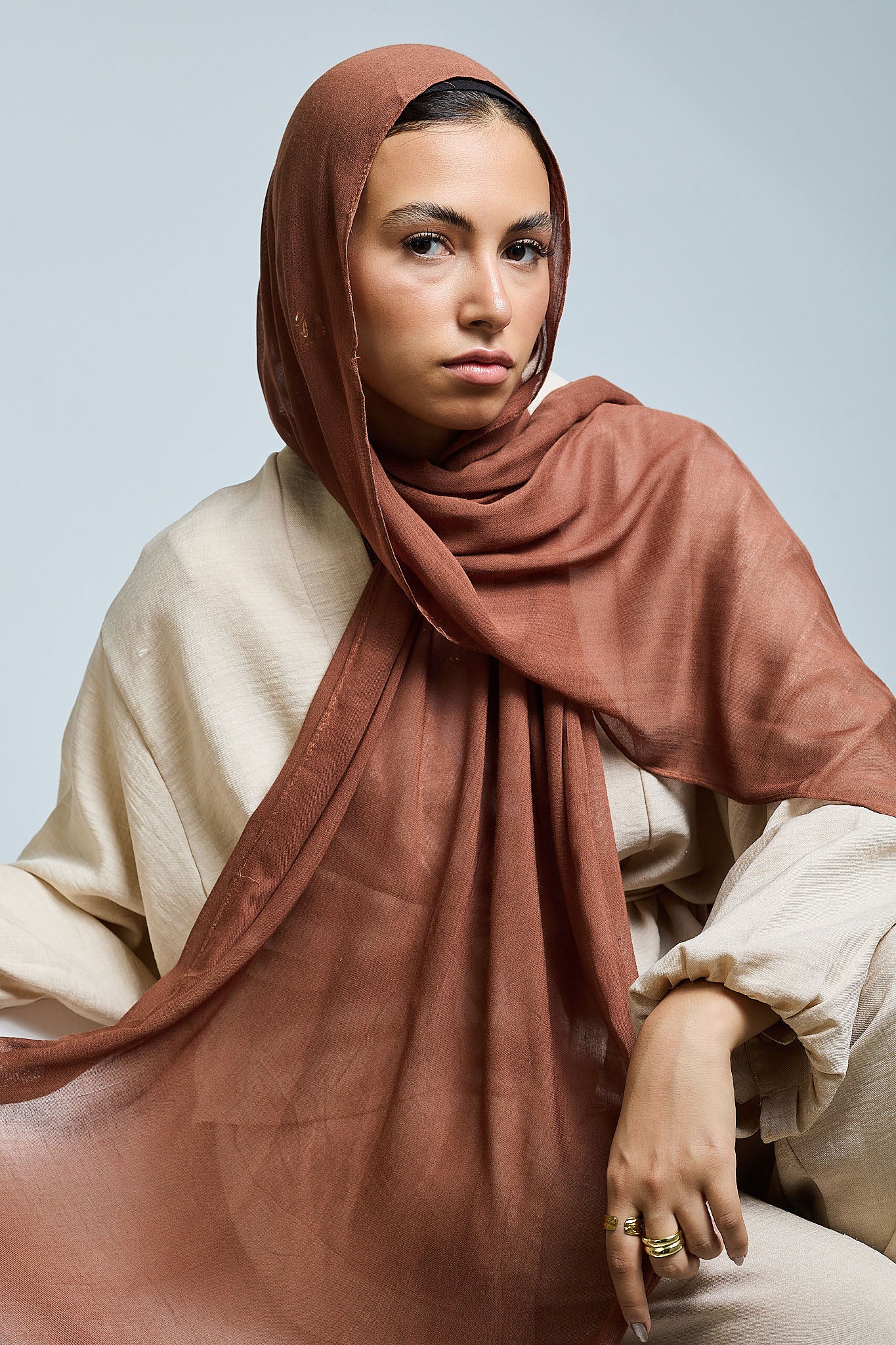 Mocha Linen scarves