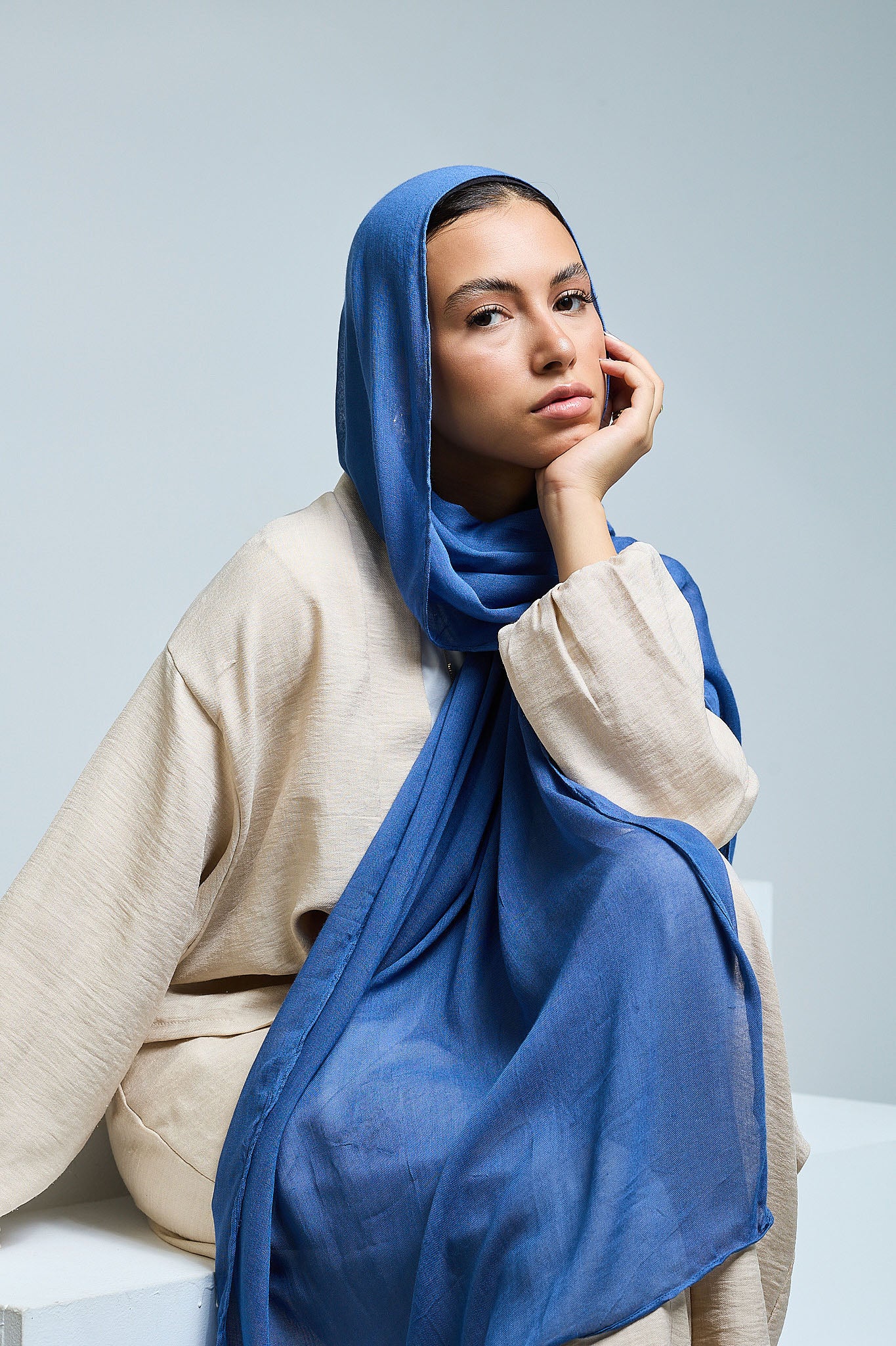 Cobalt Blue  Linen scarves