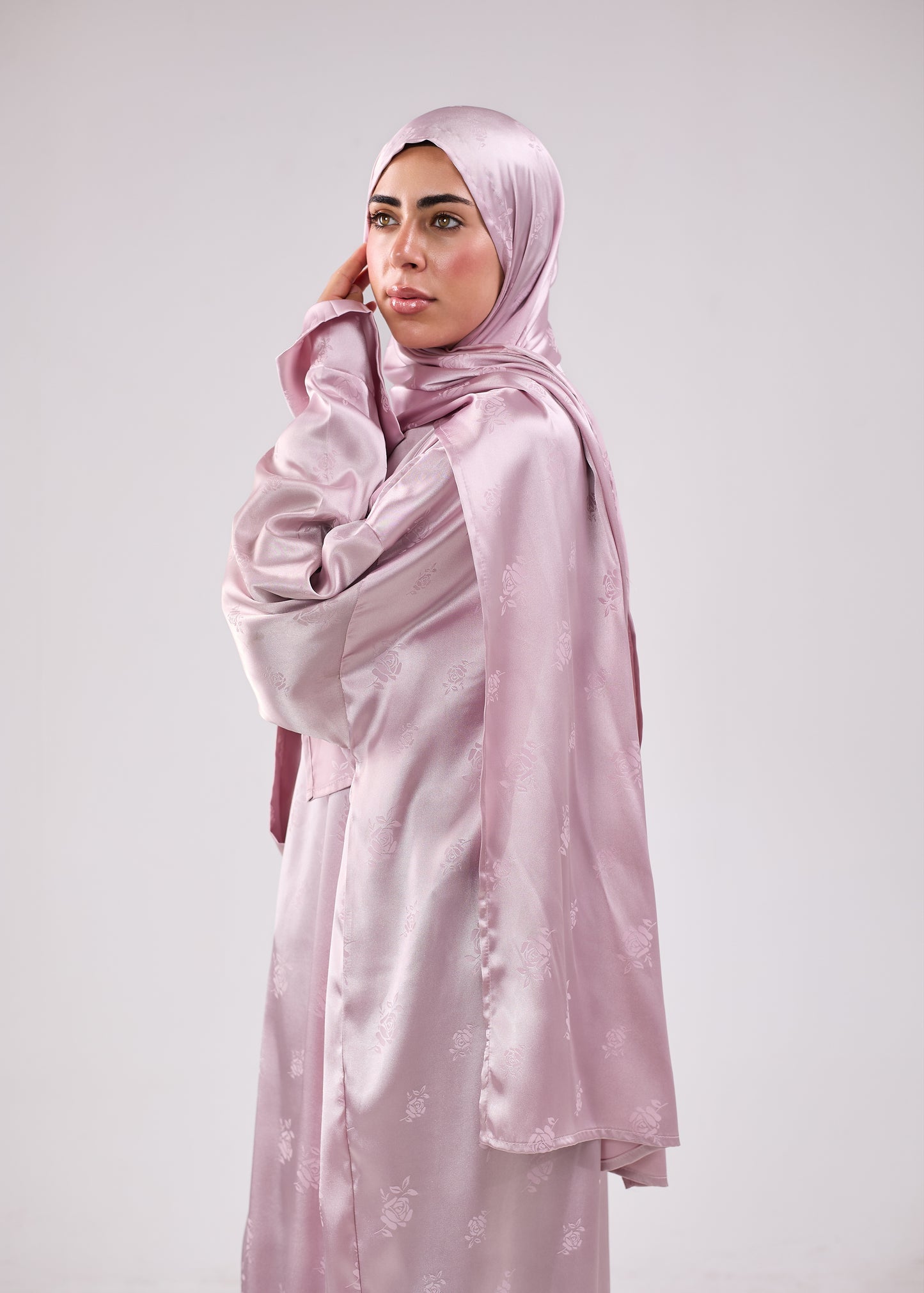 Silk Satin Jacquard Rose Blush