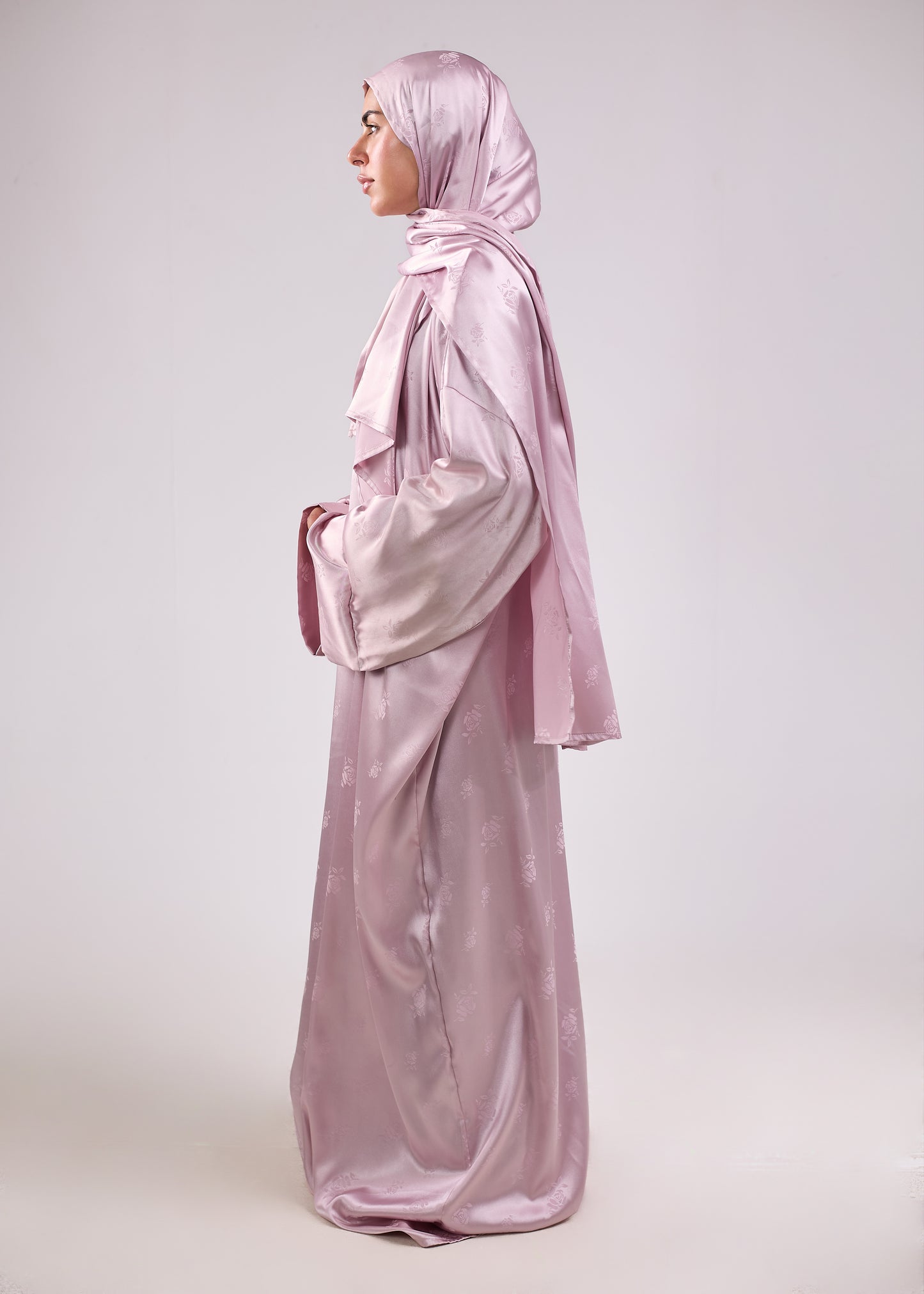 Silk Satin Jacquard Rose Blush