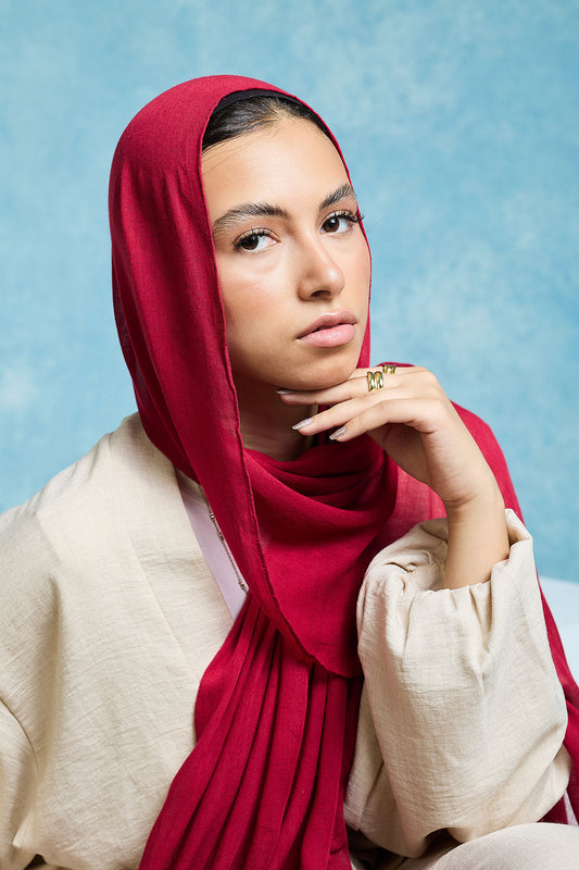 Burgundy Linen scarves