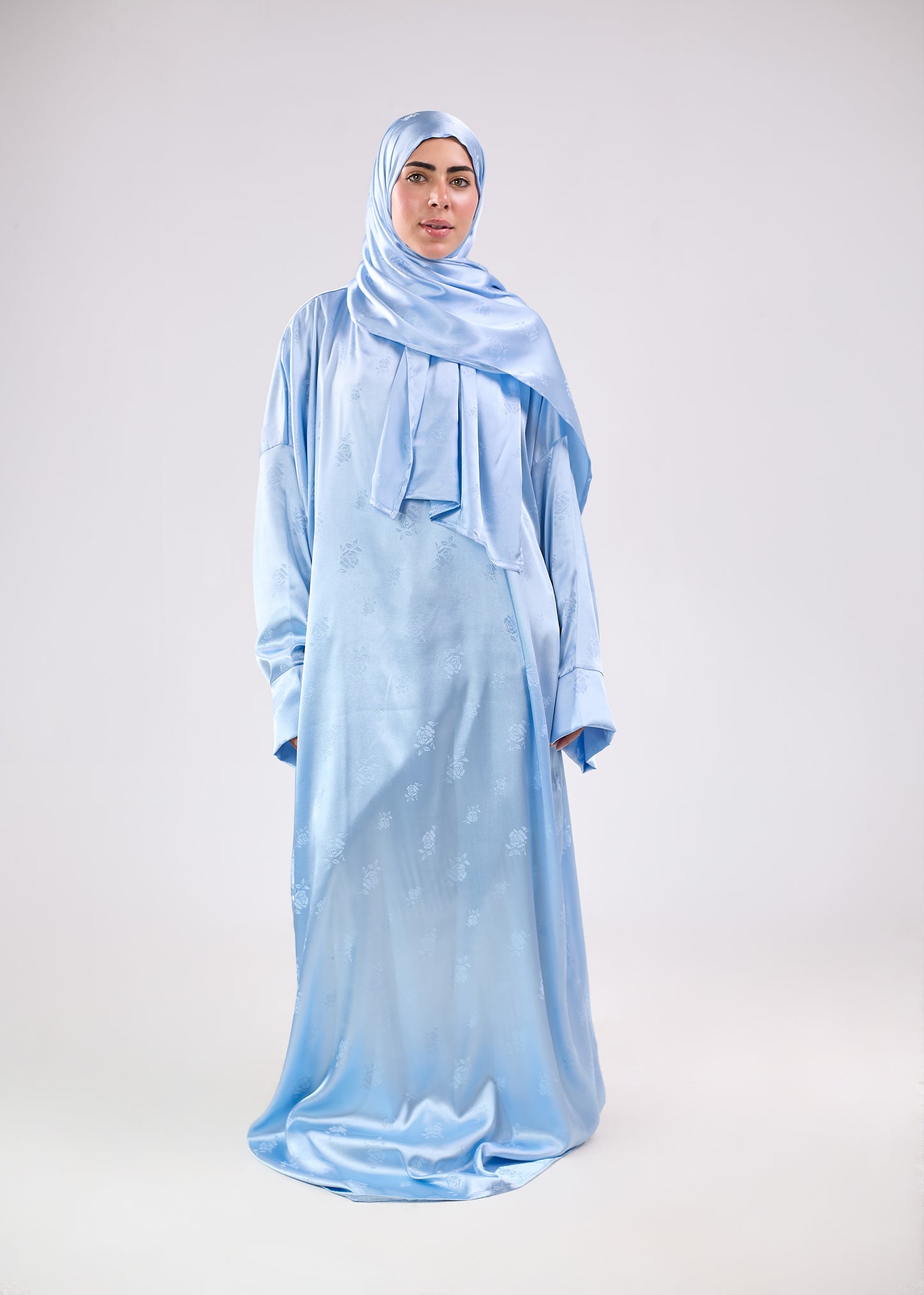 Silk Satin Jacquard Baby Blue