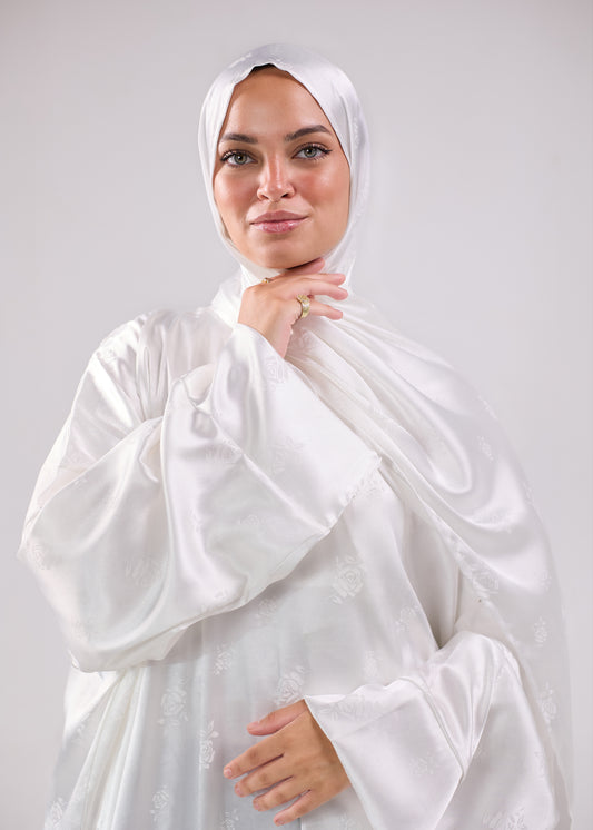 Silk Satin Jacquard white