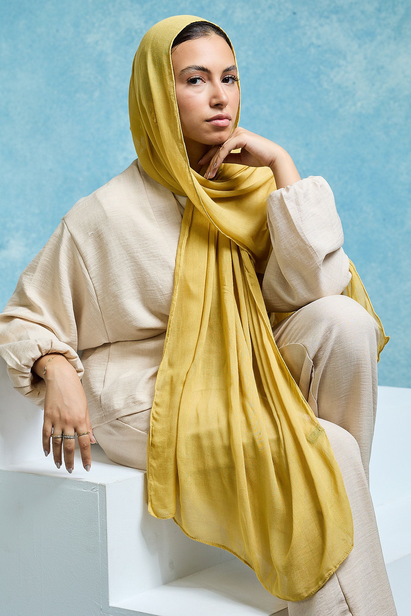 Mustard Linen scarves