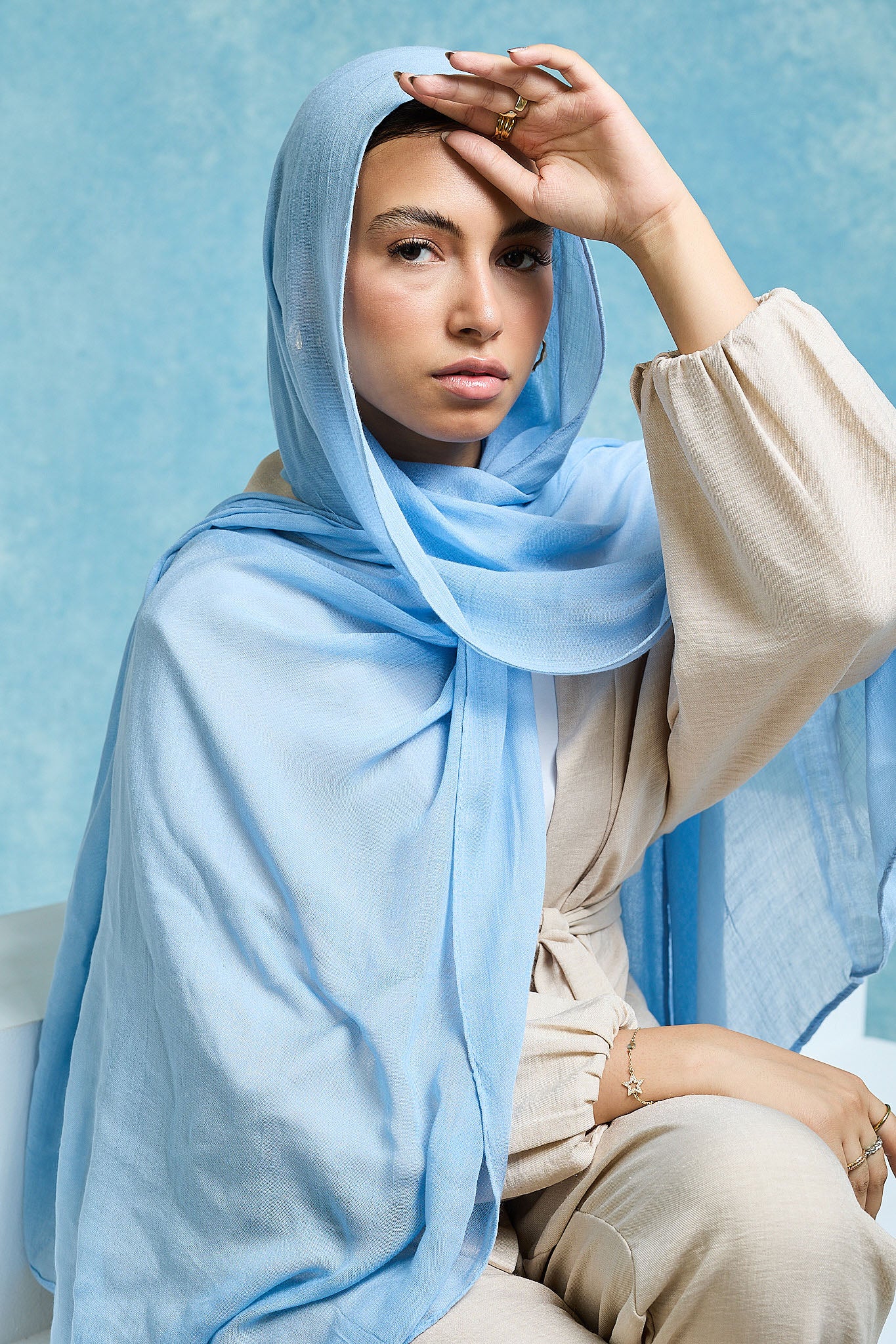 Baby Blue Linen scarves