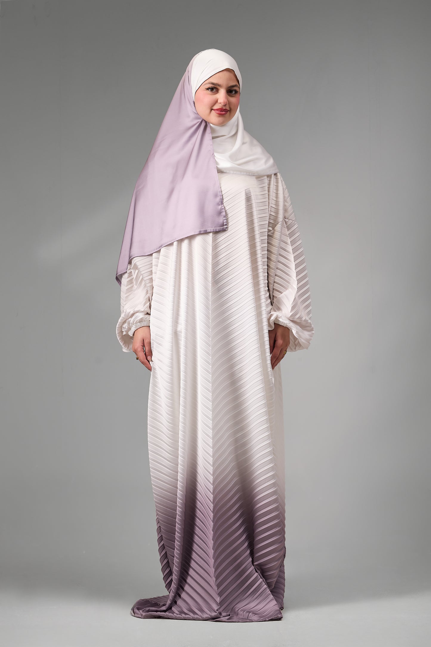 Cream to Dusty Rose pleated satin