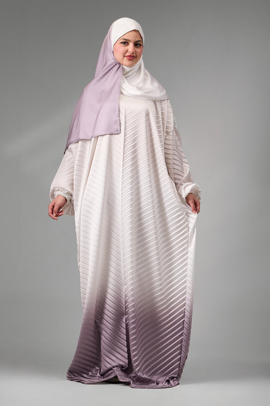 Cream to Dusty Rose pleated satin