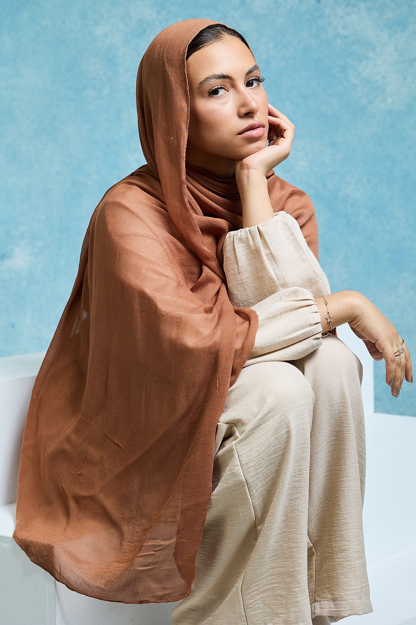 Caramel Linen scarves